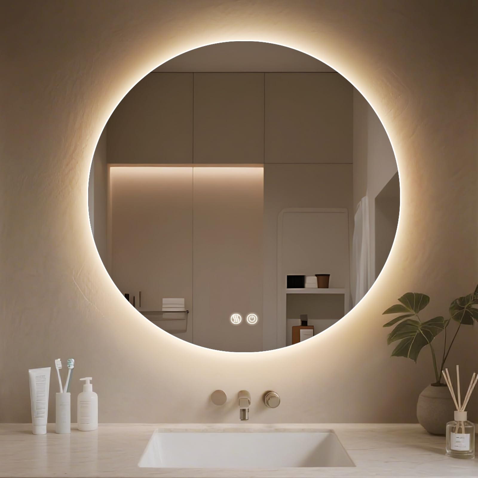 Specchio Bagno con Luce LED Rotondo 50cm