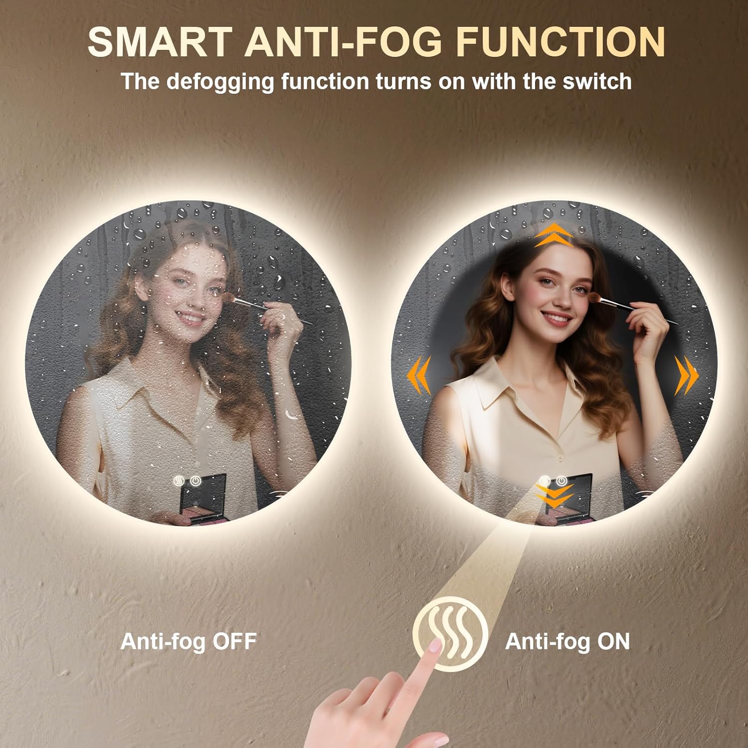 Specchio Bagno con Luce LED Rotondo 50cm - immagine 4