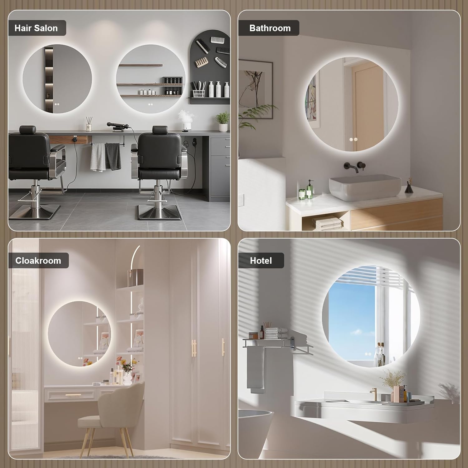 Specchio Bagno con Luce LED Rotondo 50cm - immagine 6