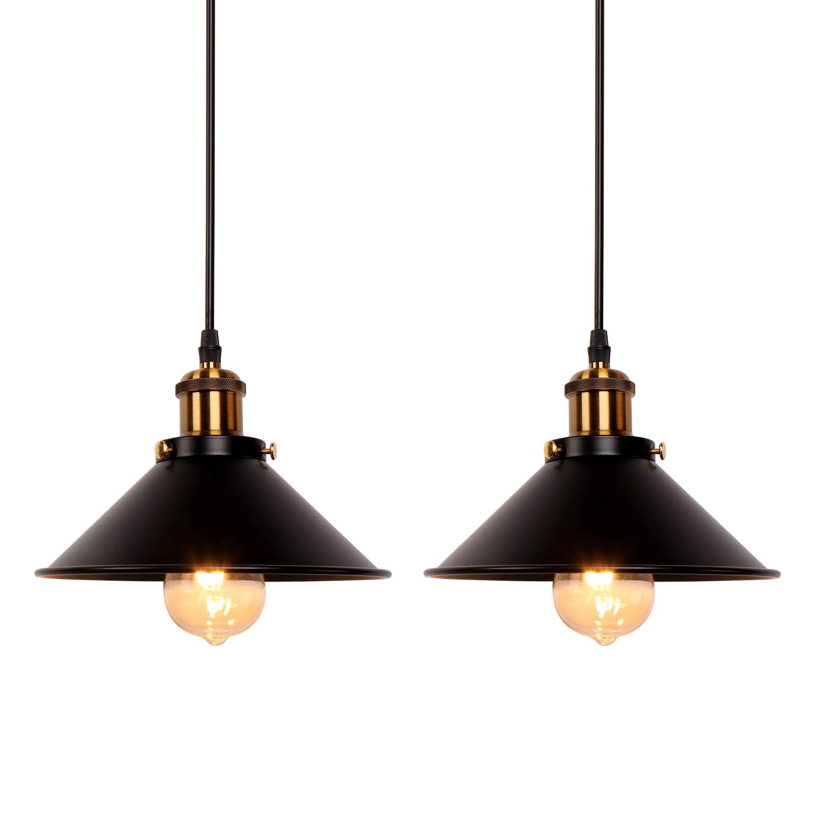 Newrays 2 Pezzi Lampada a Sospensione Industriale Retro