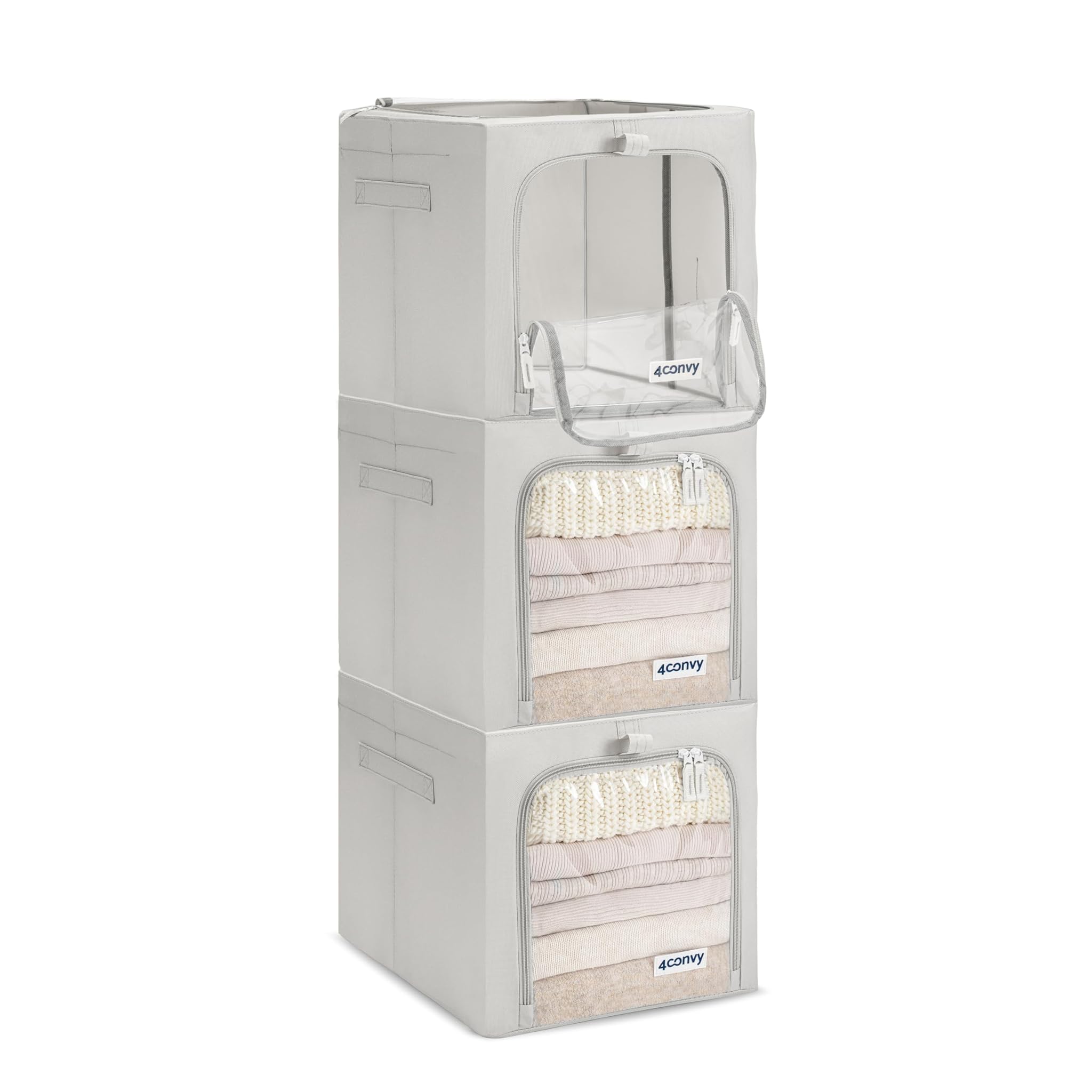 4convy Scatole per Armadio Rigide con Cerniera - 3x40L