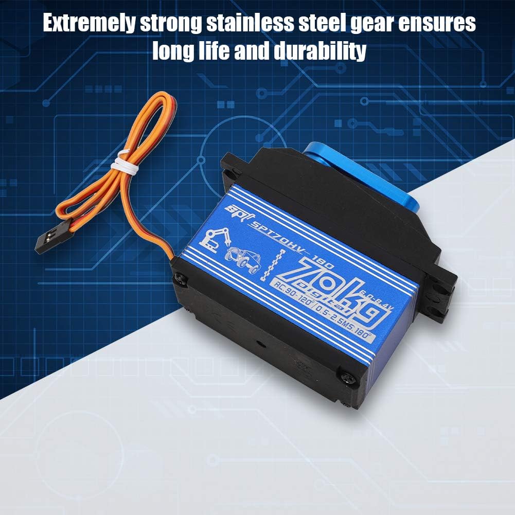 70KG RC Servo Digitale Impermeabile in Metallo, Nero - immagine 2