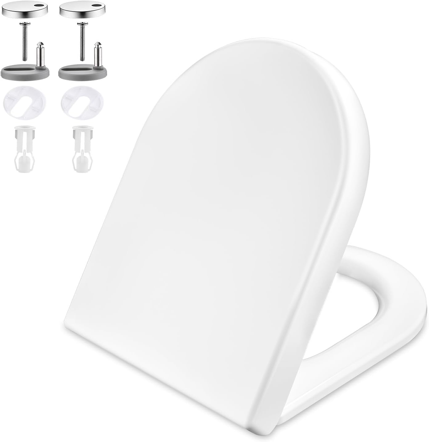 Grifema G951 - Sedile WC a Forma di D, Bianco - immagine 1