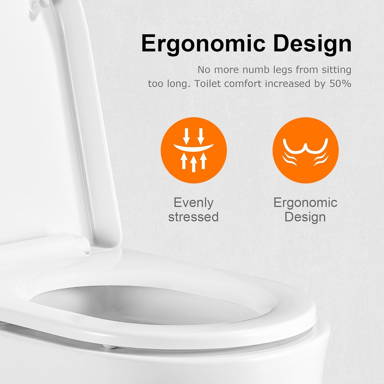 Grifema G951 - Sedile WC a Forma di D, Bianco - immagine 5