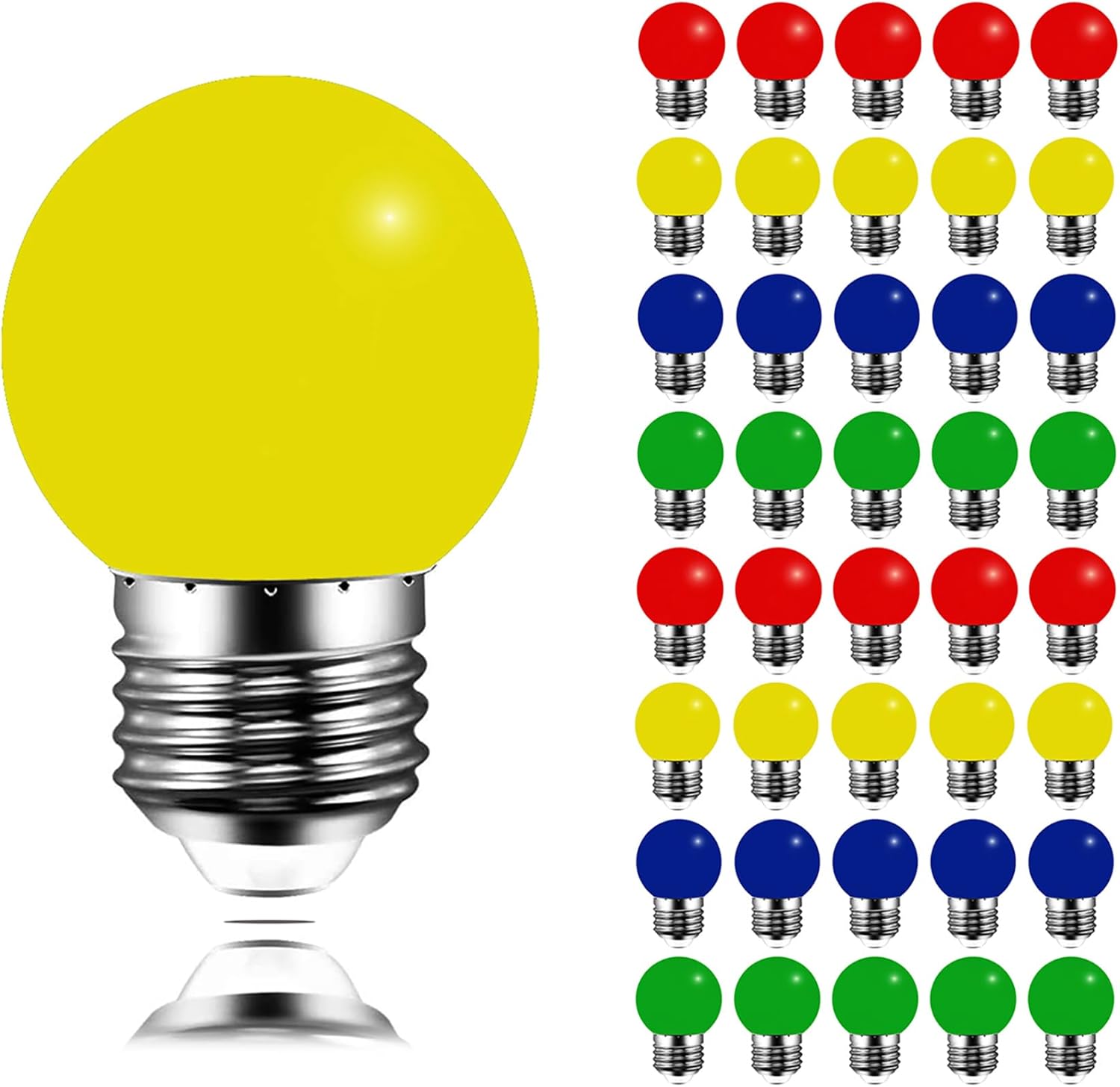 Lampadine Colorate E27 3W Equivalenti 30W, 40 Pezzi - immagine 1