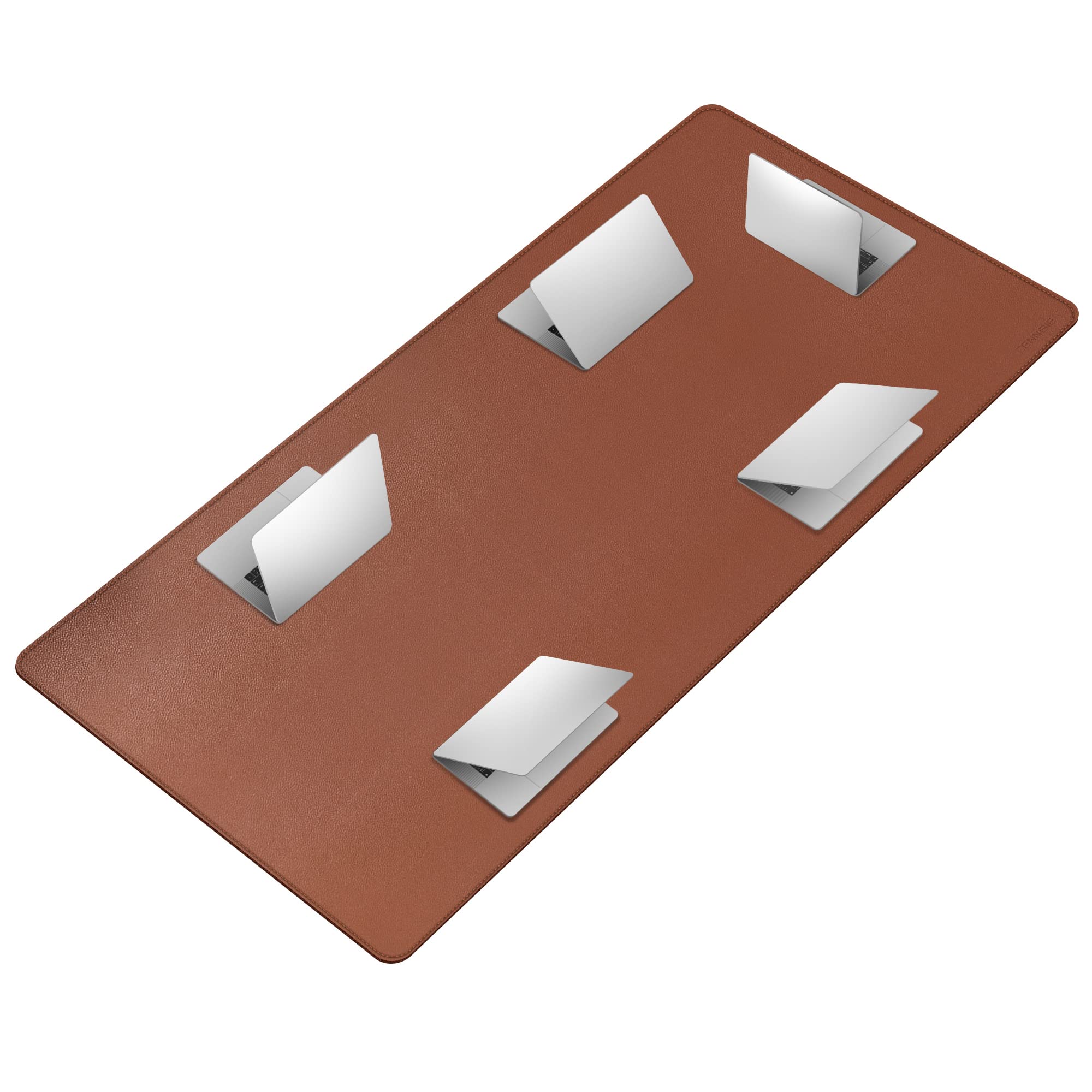 CENNBIE Tappetino Scrivania pelle,180x90cm sottomano scrivania pelle,estesa tappetino mouse pelle impermeabile e antiscivolo ，per Casa/Ufficio(Marrone)