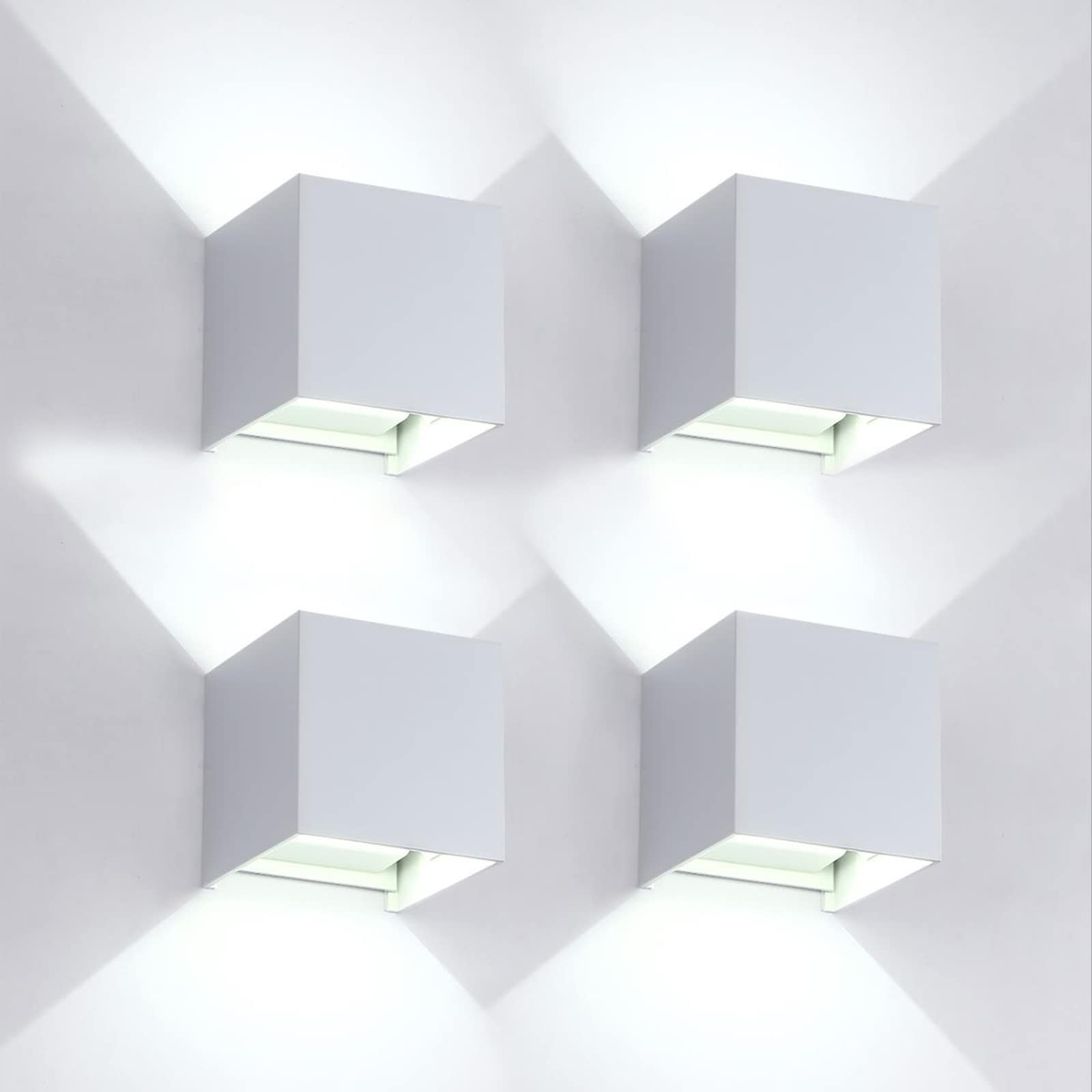 Fupe Applique da Parete LED Cubo 20W, 4 Pezzi