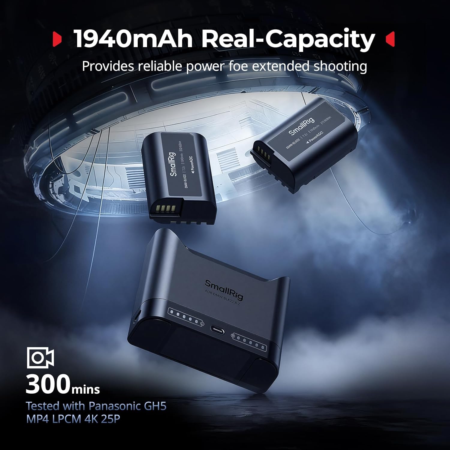 Smallrig Set Batterie DMW-BLK22 per Panasonic - immagine 2