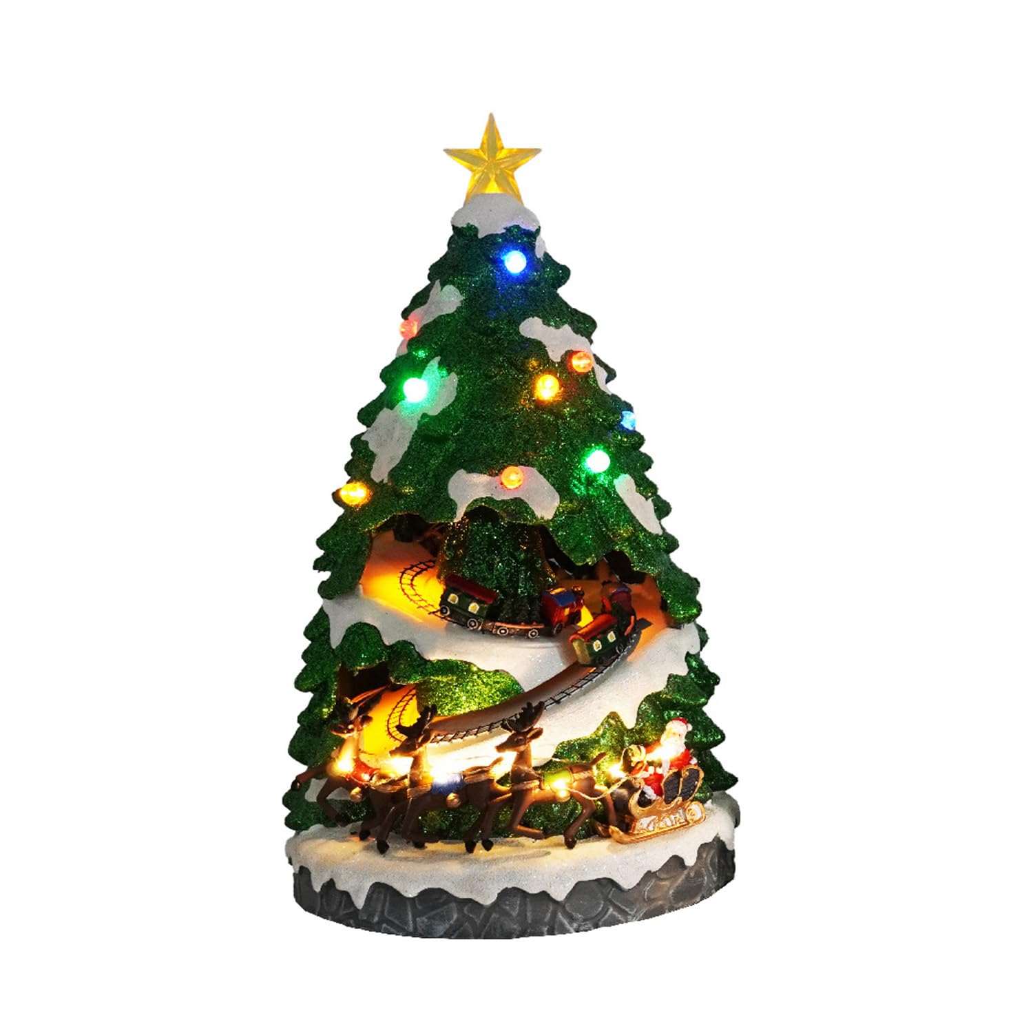 Wintem Albero di Natale Animato in Miniatura con Luci Led