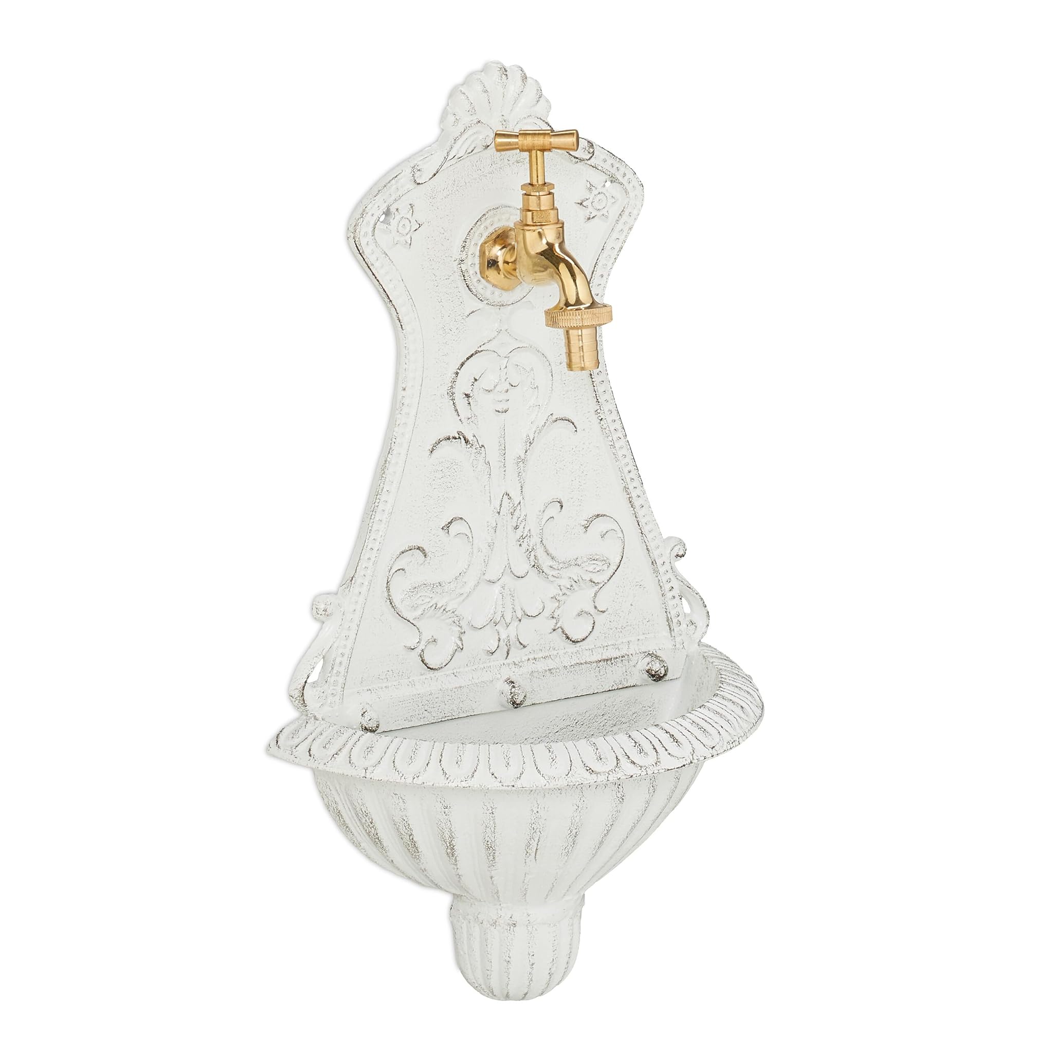 Relaxdays Fontana a Muro da Esterno in Ghisa e Ottone