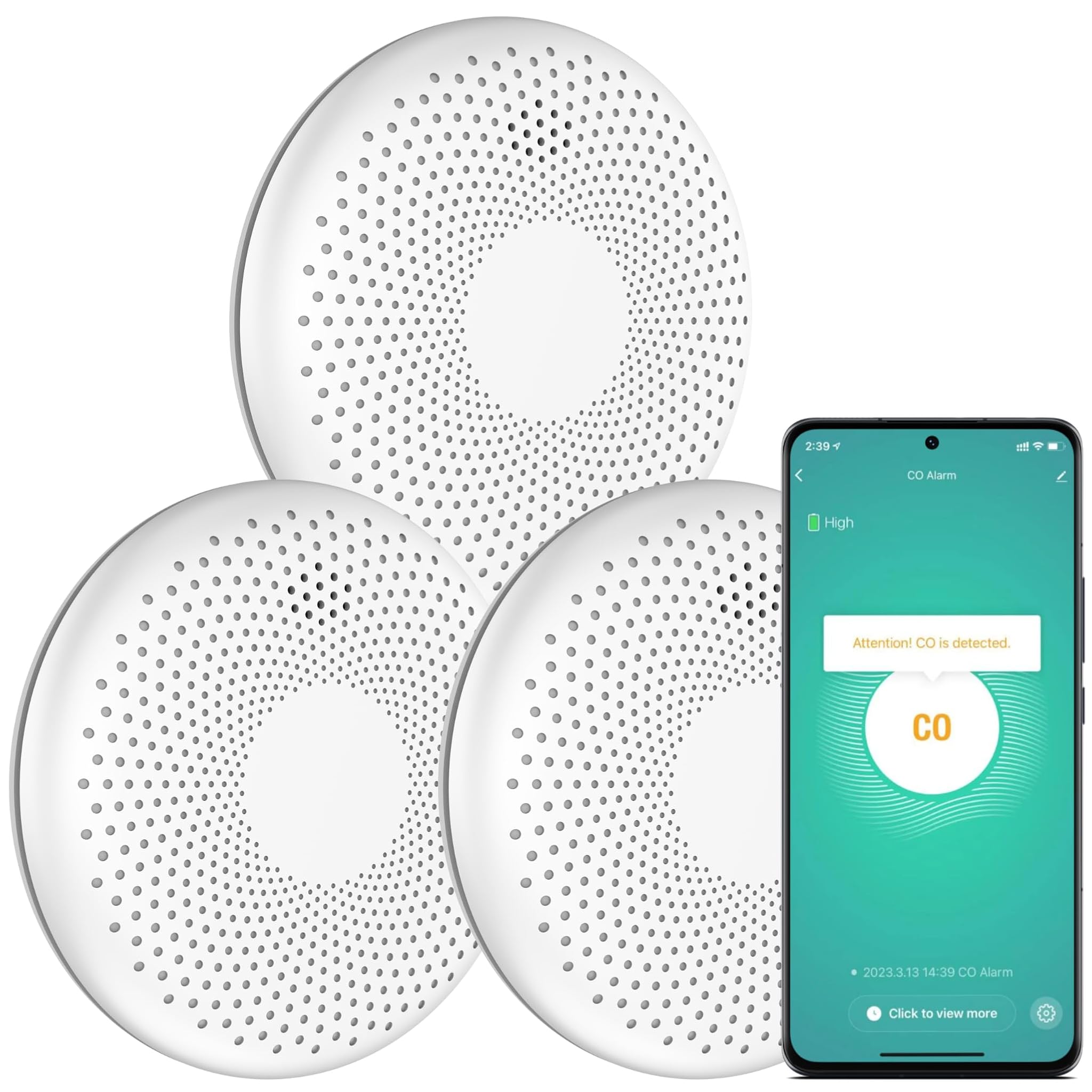 Aroha Smart Connect - Rilevatore Fumo e CO WiFi (3 pz)