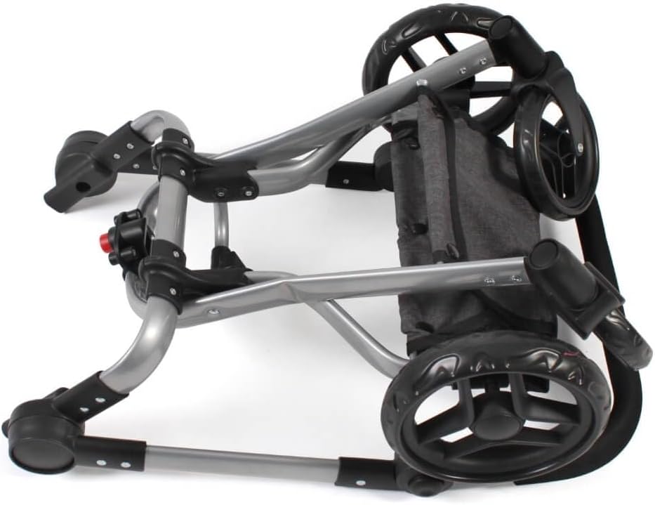 Passeggino per bambole Yolo 2 in 1, Melange Antracite/Rosa - immagine 8