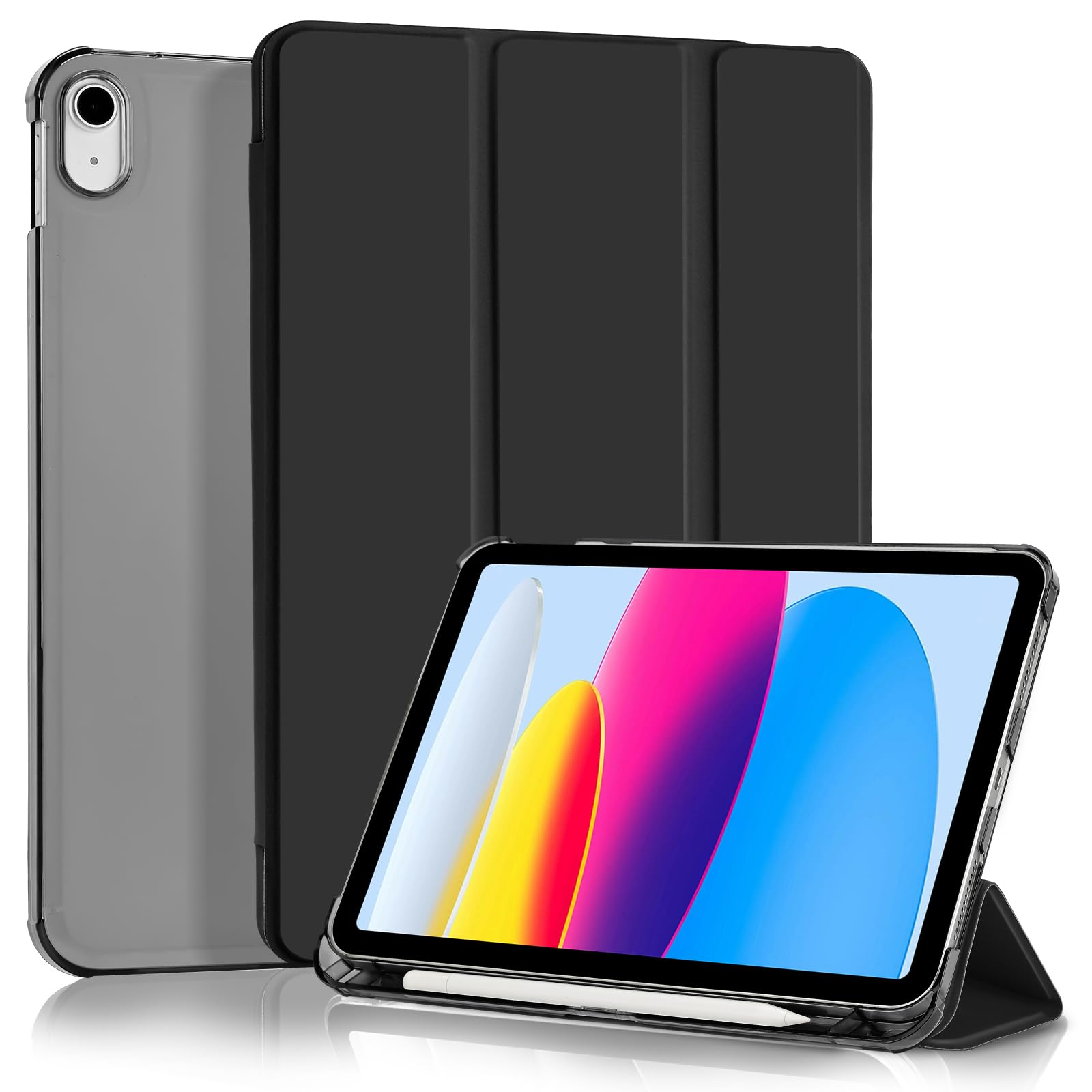 4ubonlife Cover per iPad 11ª Gen 2025 con Portapenna, Nero