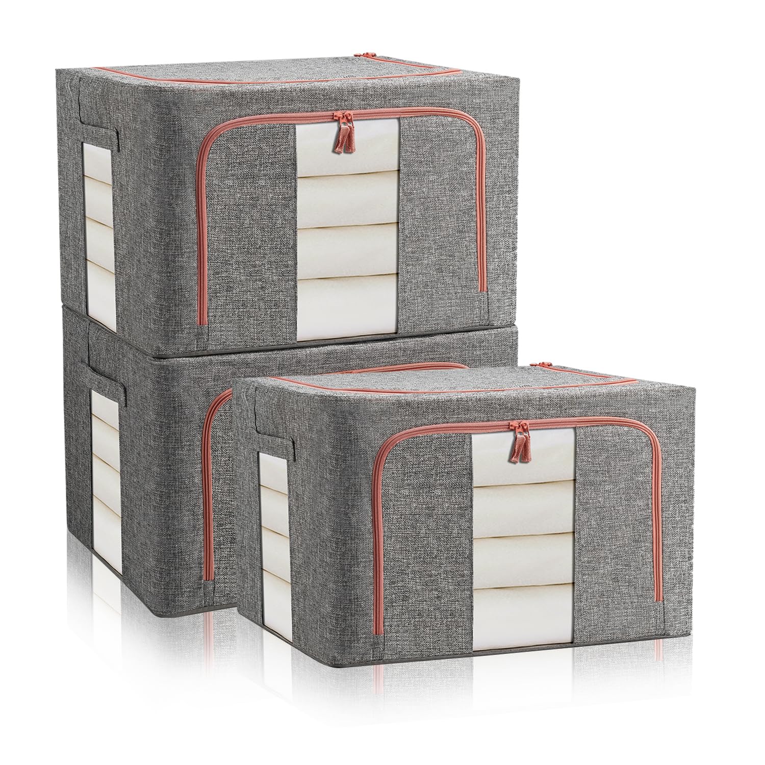 Scatole Portaoggetti Pieghevoli per Guardaroba x3