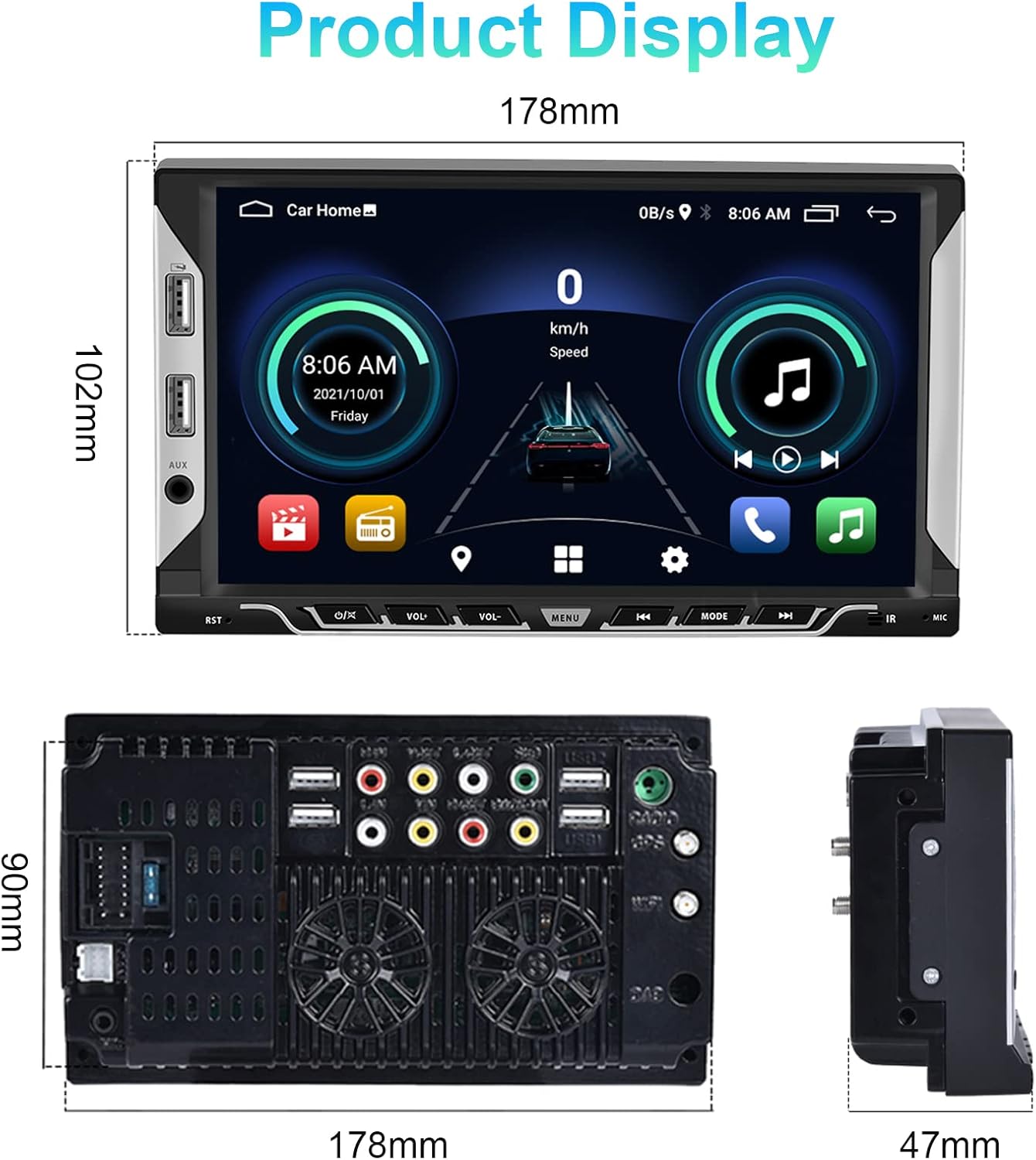 Podofo Autoradio 2 Din Android 7" Touchscreen con GPS - immagine 2