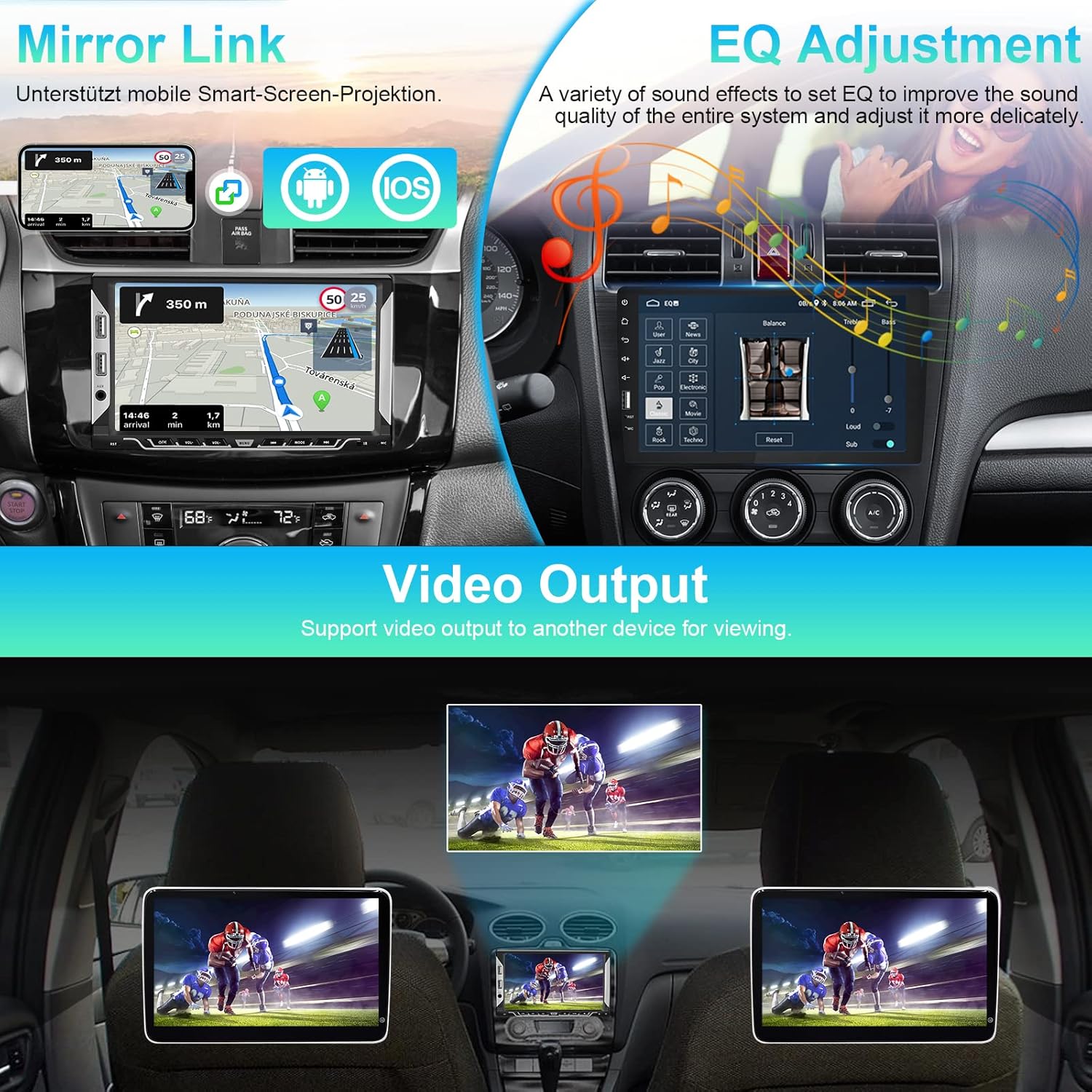Podofo Autoradio 2 Din Android 7" Touchscreen con GPS - immagine 5