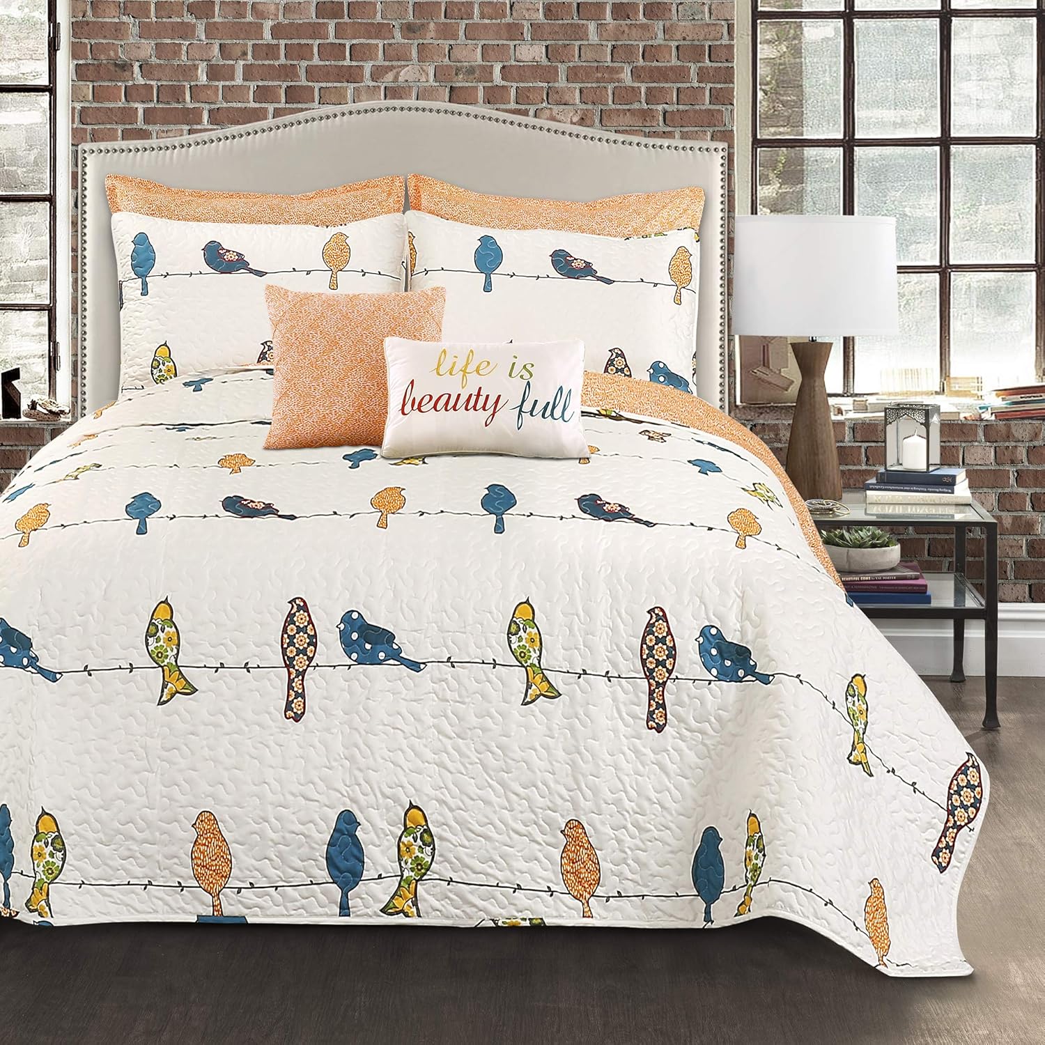 Lush Decor Rowley Birds Quilt - Set Letto 7 Pezzi - immagine 1