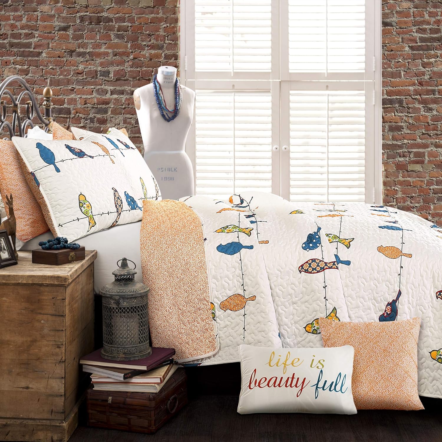 Lush Decor Rowley Birds Quilt - Set Letto 7 Pezzi - immagine 2