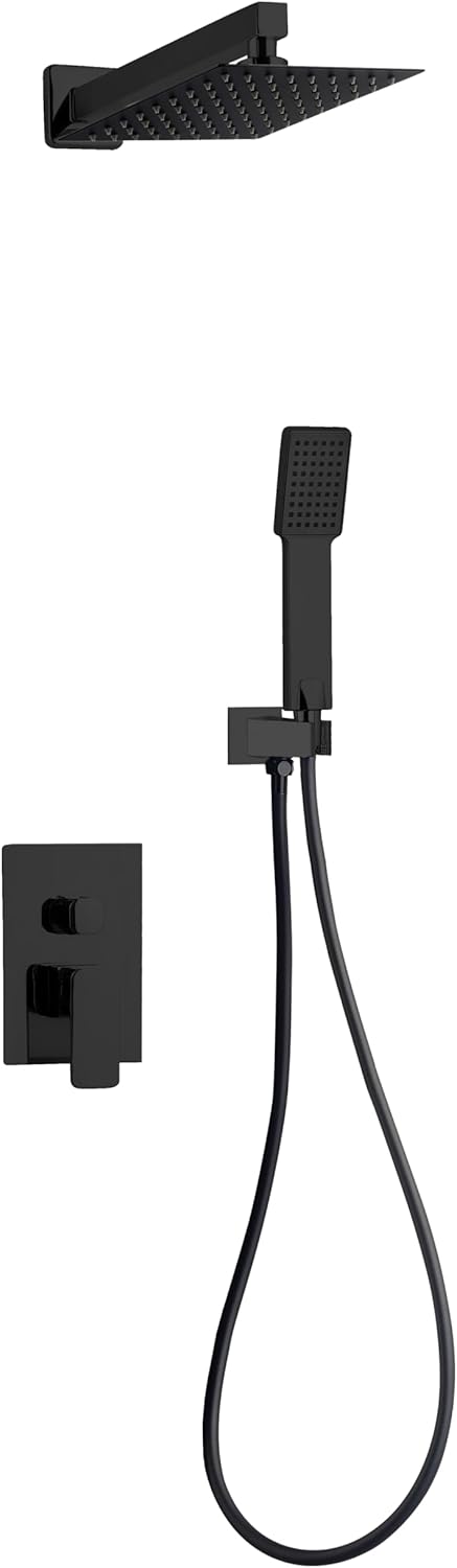Marco Mammoliti Kit Doccia Quadrato Nero 150-200cm