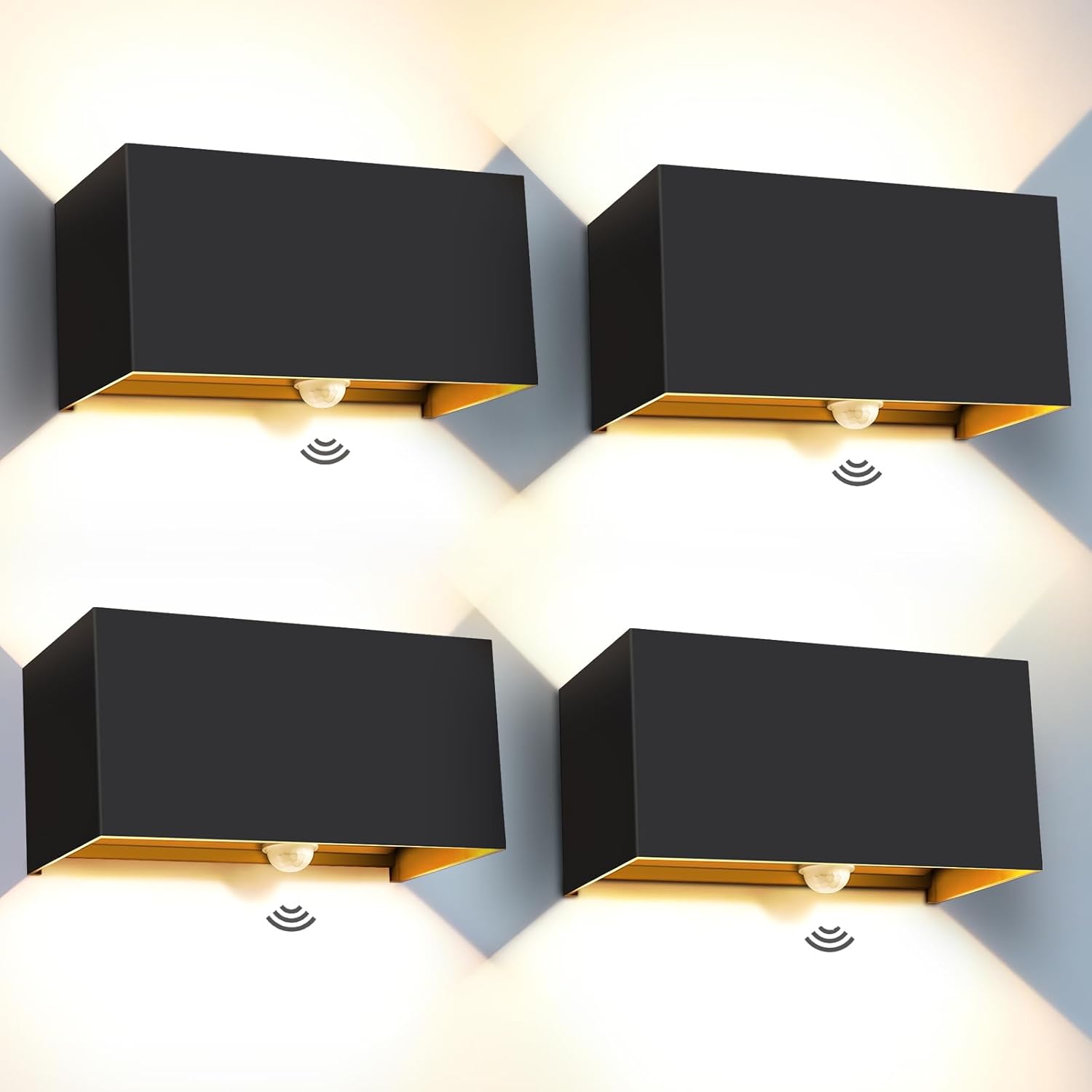 Kingwen Applique da Esterno con Sensore Movimento 20W, Nero - immagine 1