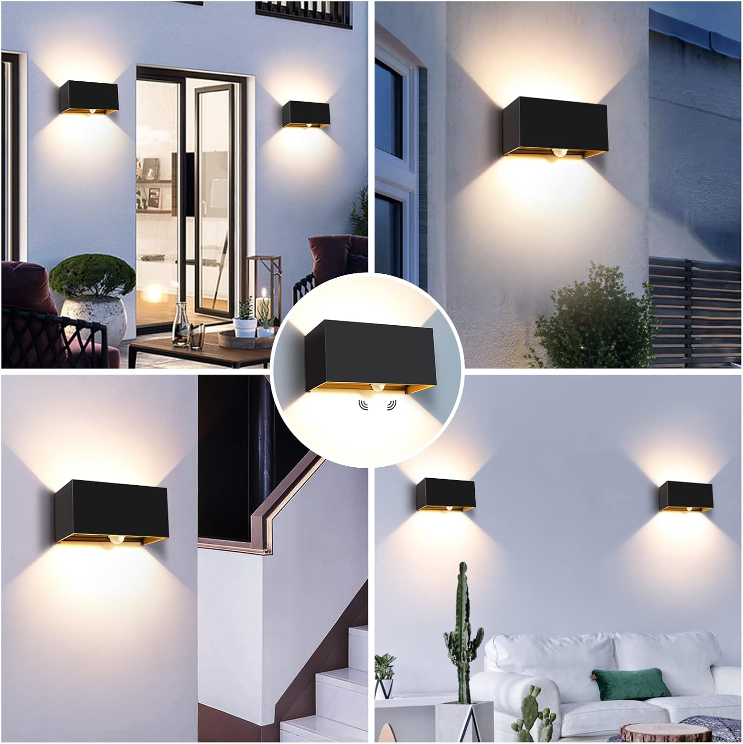 Kingwen Applique da Esterno con Sensore Movimento 20W, Nero - immagine 6