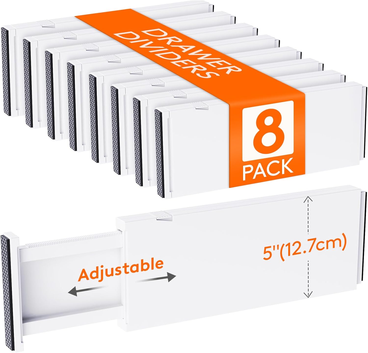 Lifewit Divisori per Cassetti in Plastica 12,7 cm, 8 Pezzi - immagine 1
