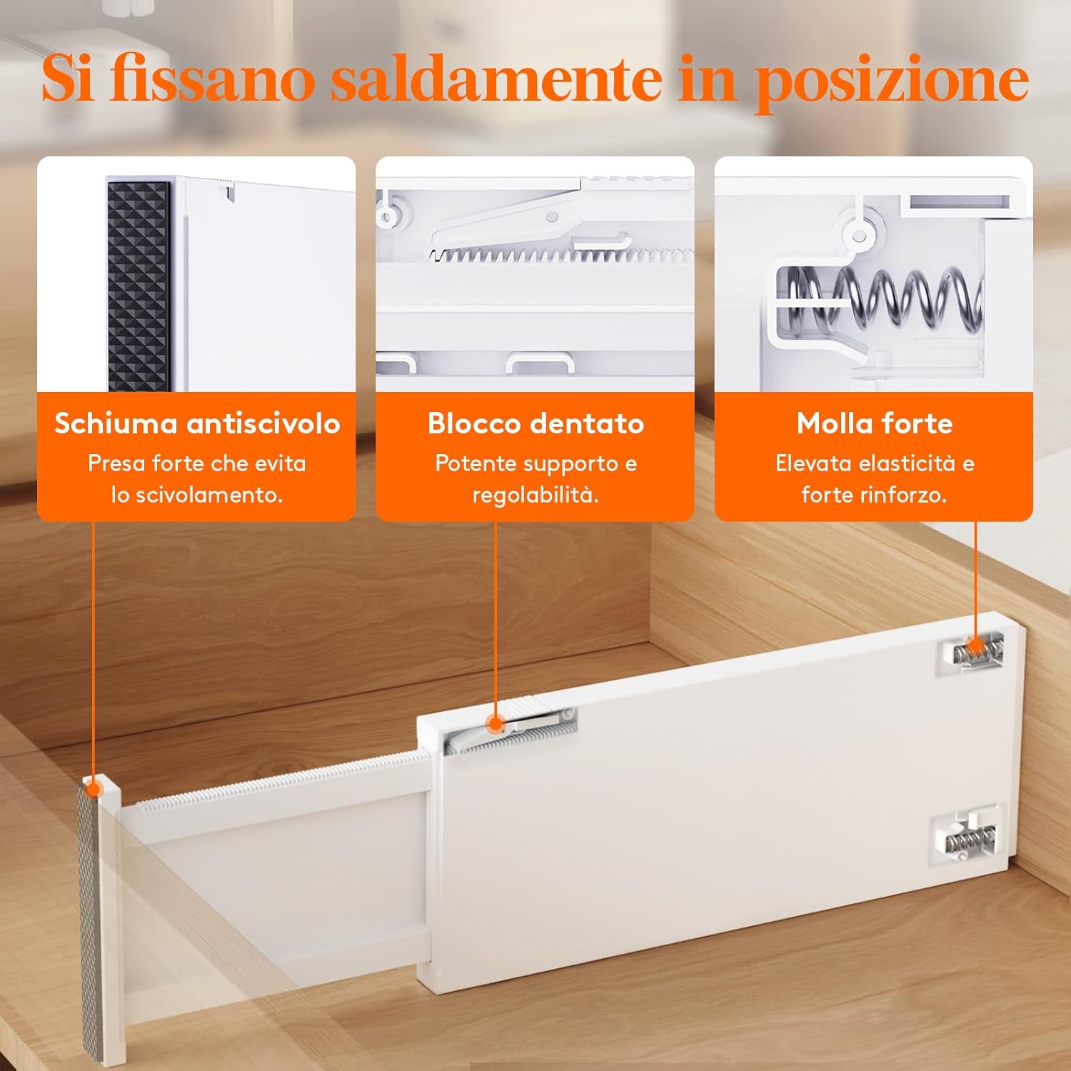 Lifewit Divisori per Cassetti in Plastica 12,7 cm, 8 Pezzi - immagine 3