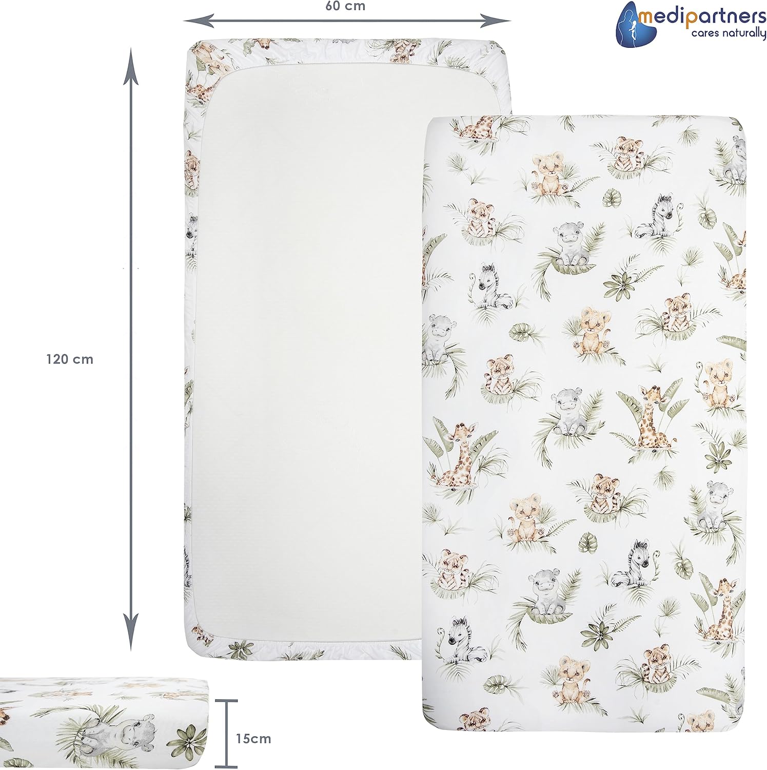 Medi Partners Lenzuolo con Angoli 60x120 cm - immagine 2