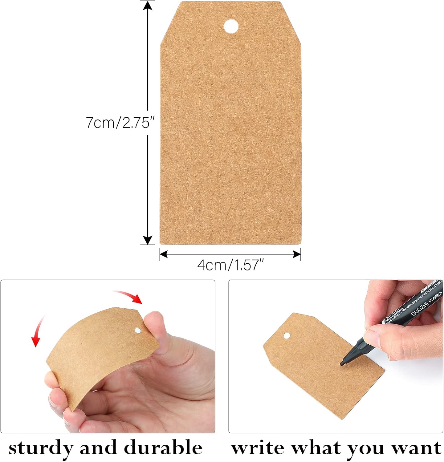 G2plus 100PCS Etichette Carta Kraft 7x4CM - immagine 2