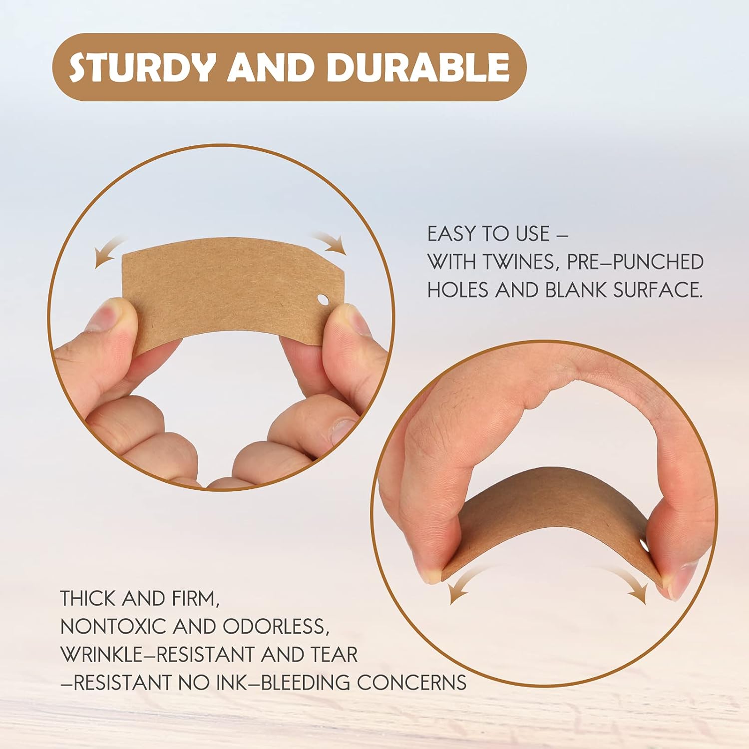 G2plus 100PCS Etichette Carta Kraft 7x4CM - immagine 3