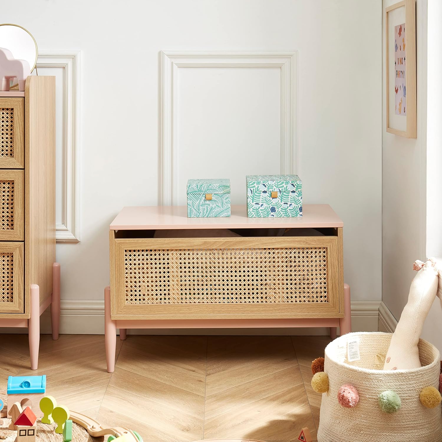 BAÏTA Bauletto giocattolo PABLO rosa e canning rattan - immagine 3