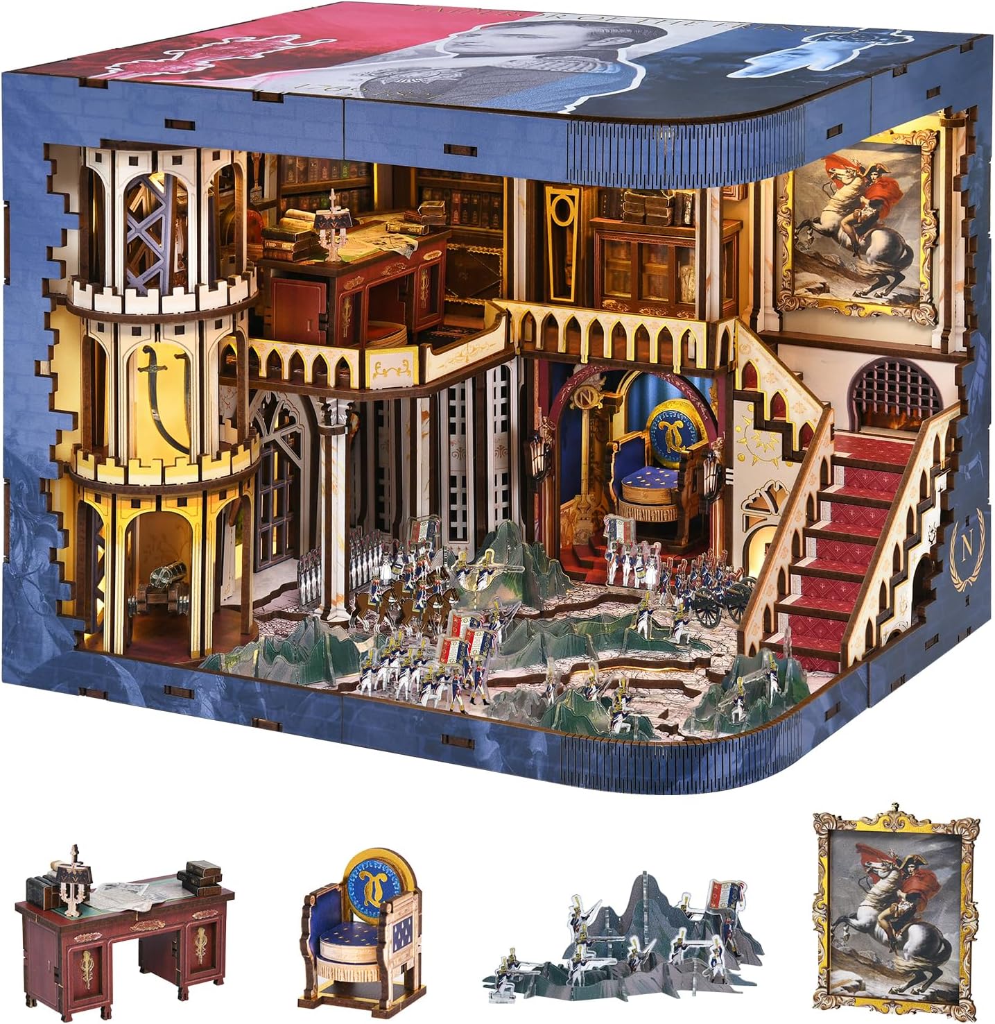 Book Nook Kit - Puzzle in Legno Miniatura con Luci LED 3D - immagine 1