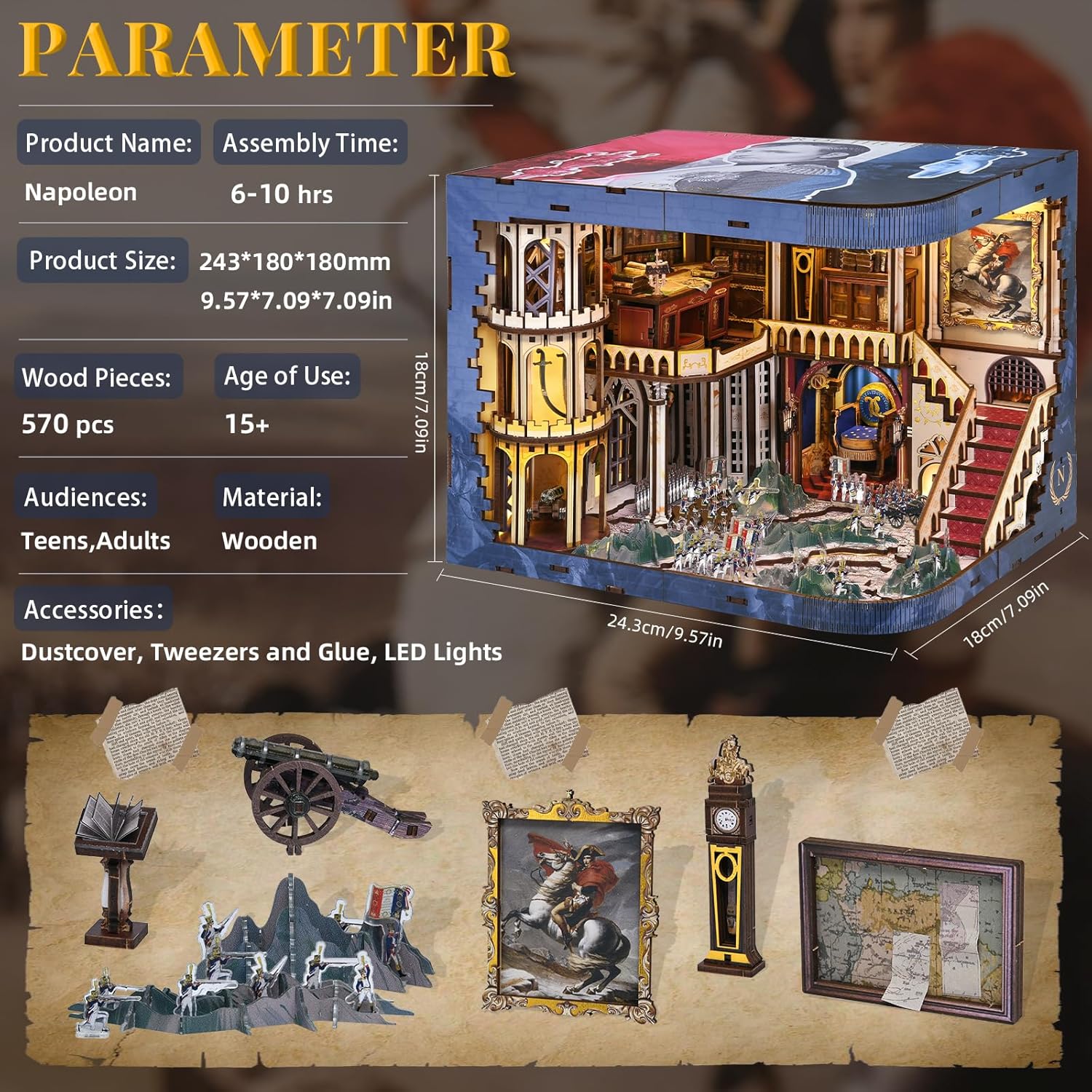 Book Nook Kit - Puzzle in Legno Miniatura con Luci LED 3D - immagine 2