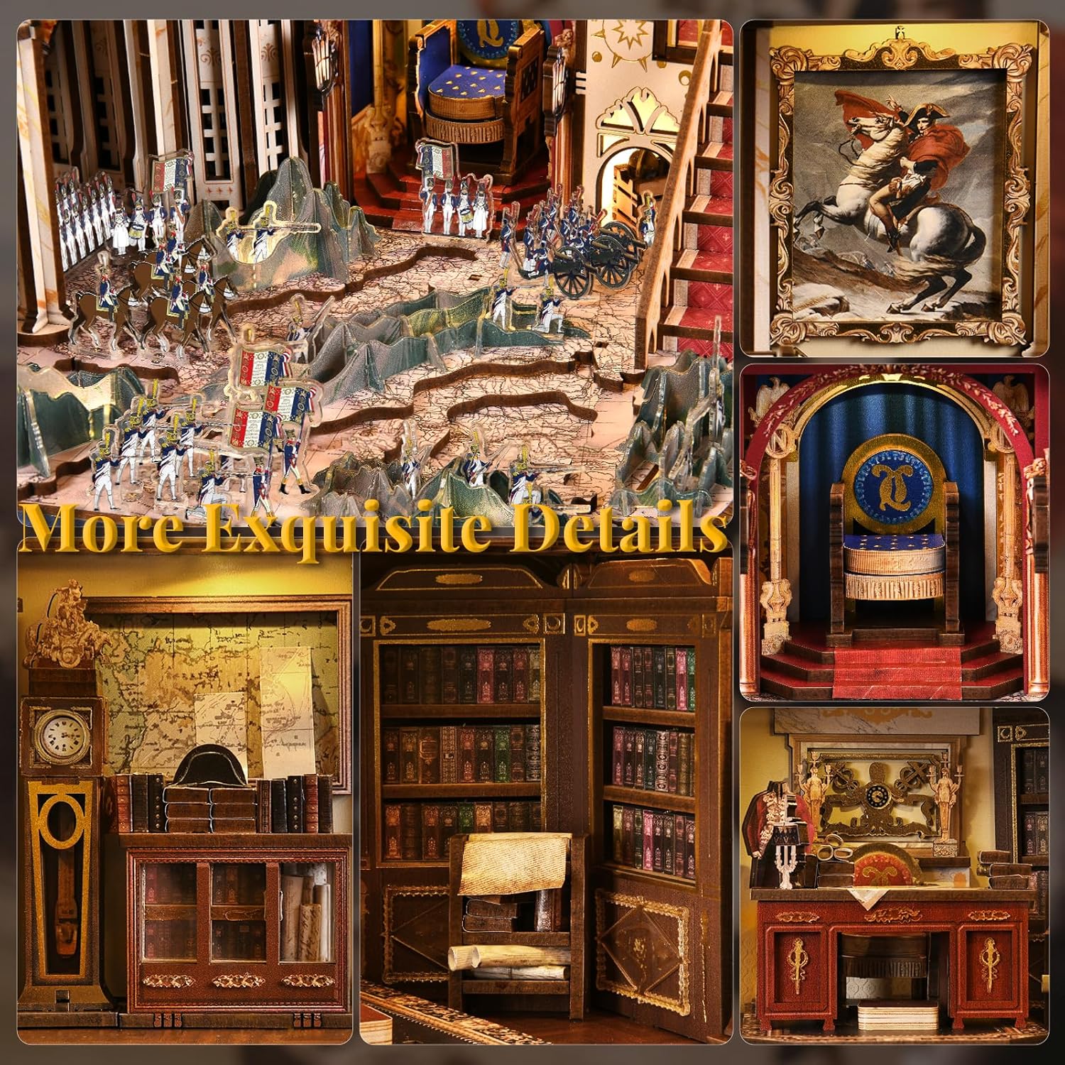 Book Nook Kit - Puzzle in Legno Miniatura con Luci LED 3D - immagine 4