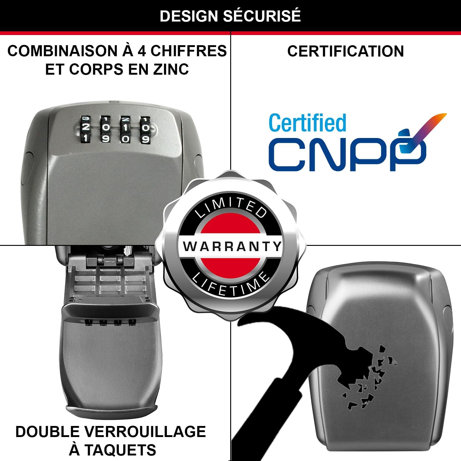 Master Lock 5415EURD Cassaforte per Chiavi, Grigio, Taglia Unica - immagine 5