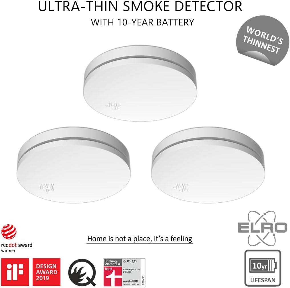Elro FS4610 - Set 3 Rilevatori di Fumo Sottili - immagine 2