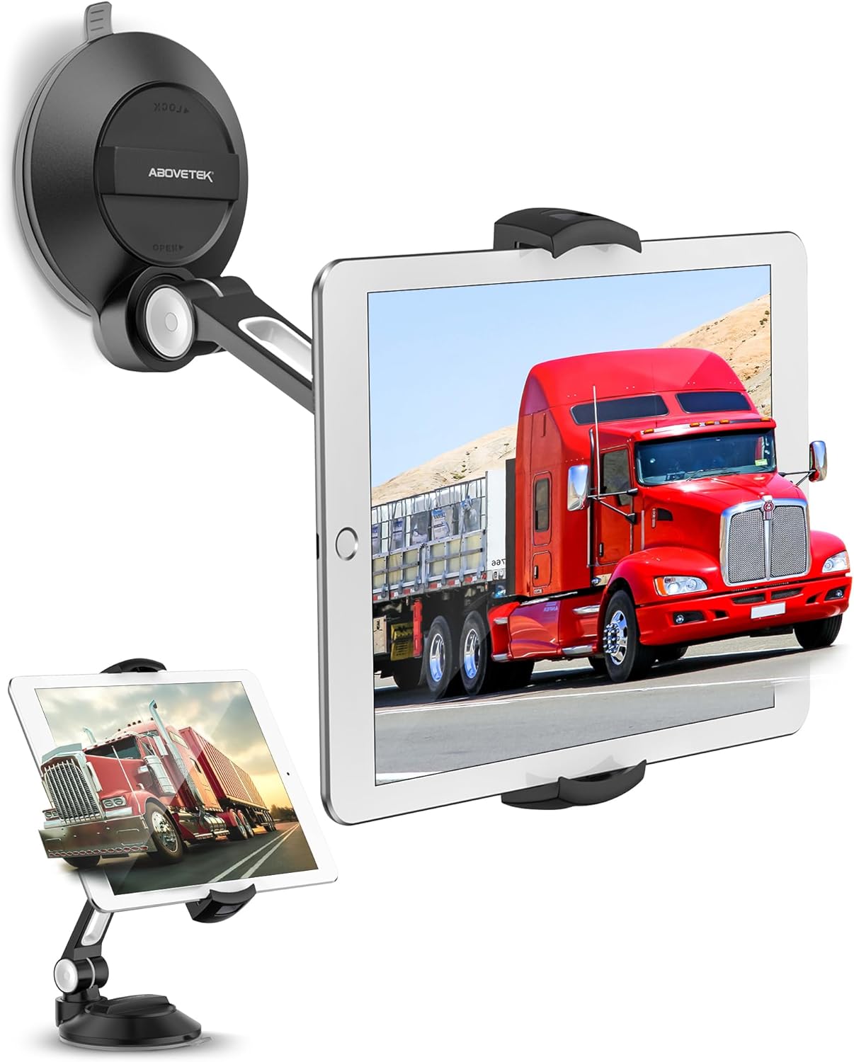 Abovetek Supporto Pieghevole per Tablet Auto 4-11" Nero - immagine 1