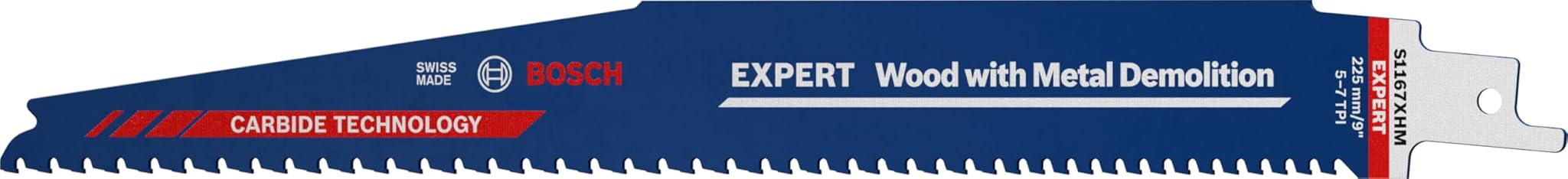 Bosch Home and Garden 10x Lame per Seghe Universali Expert Wood with Metal Demolition S 1167 XHM (225 x 25 mm, Accessorio Sega Universale), 225 mm/9 pollici