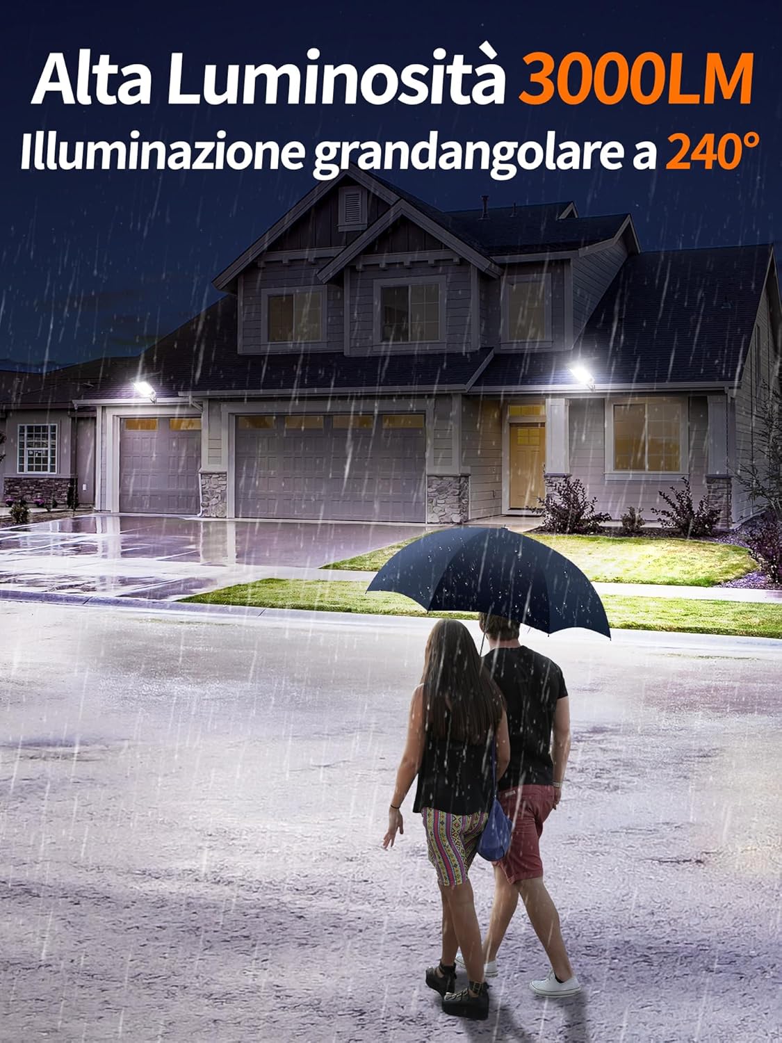 Intelamp Faretto LED Esterno Solare 3000LM - immagine 2