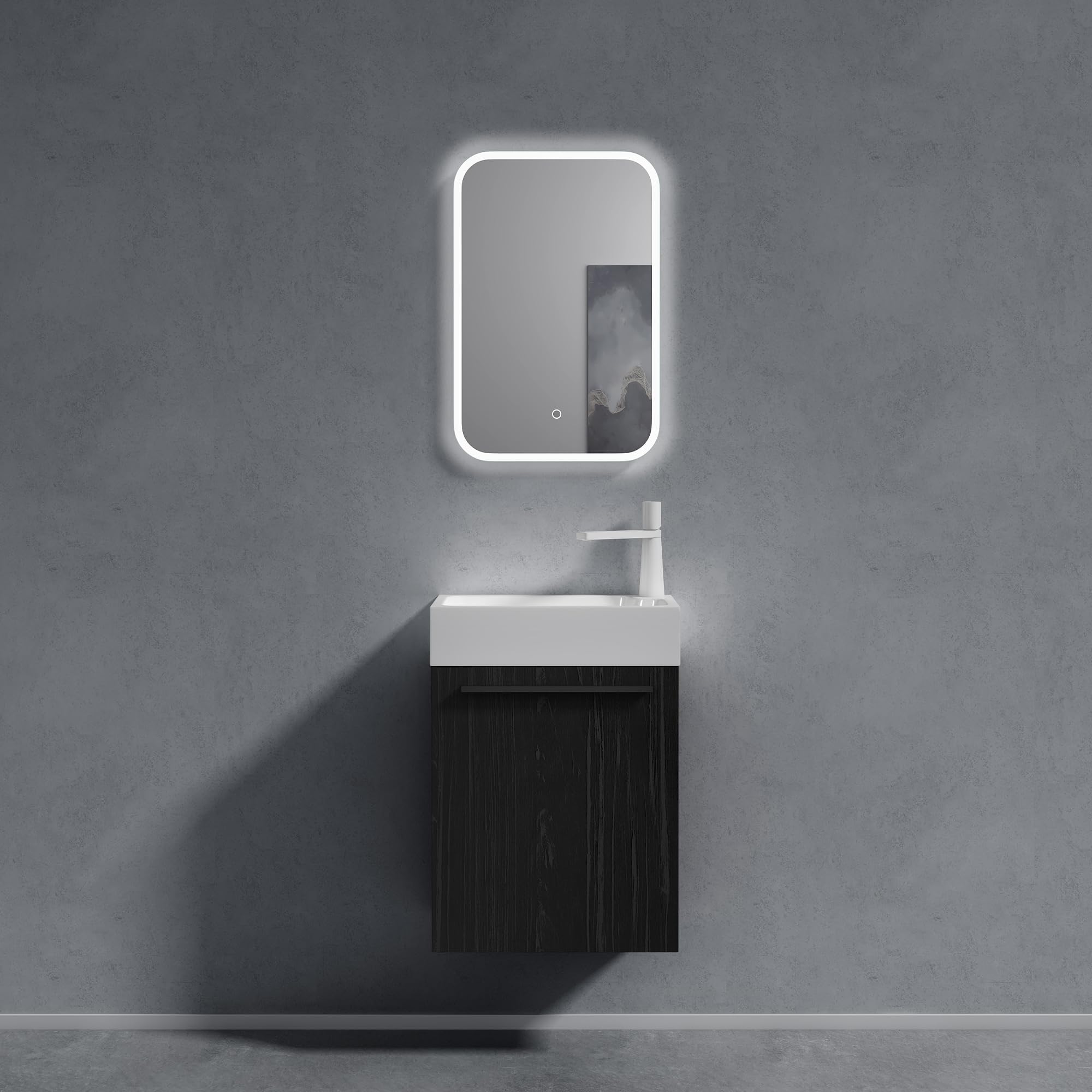 Doporro Mobile Bagno Sospeso 46cm Nero Venato