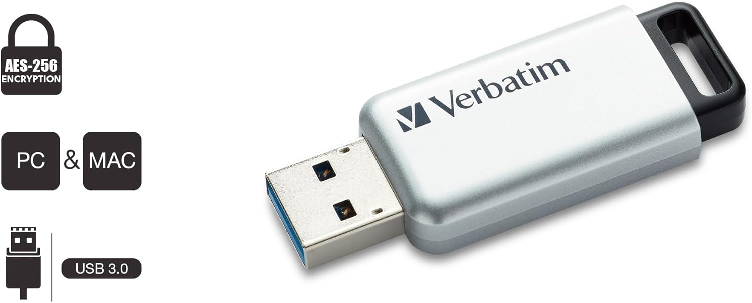 Verbatim 98666 SecureDataPro Penna Flash USB 3 da 64GB, Argento - immagine 5