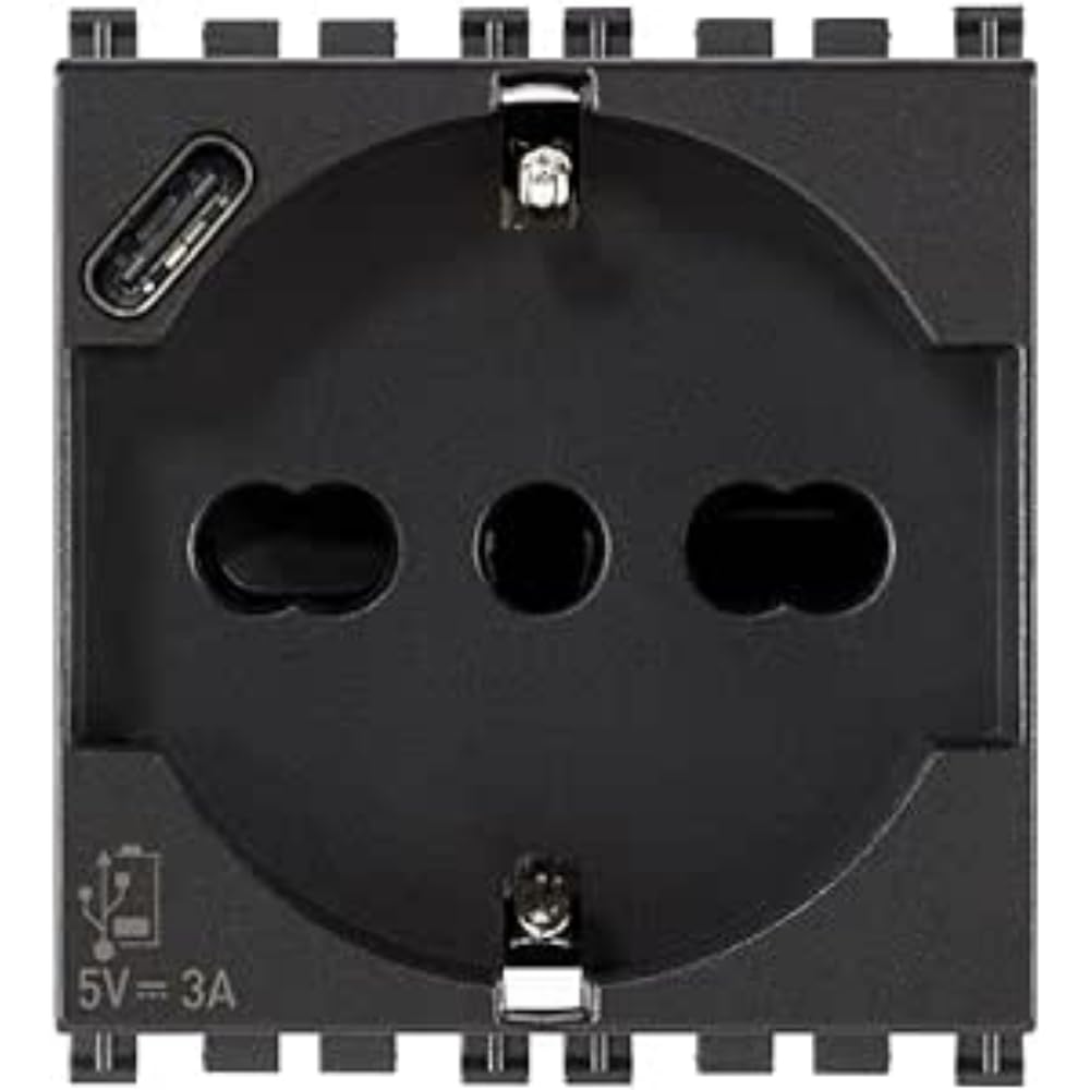 Vimar 19210.USB Arké Presa 2 Moduli SICURY Grigio