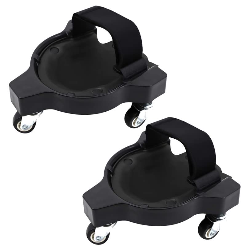 2 Ginocchiere Rotanti con 3 Ruote e Cuscinetti Gel, Nero