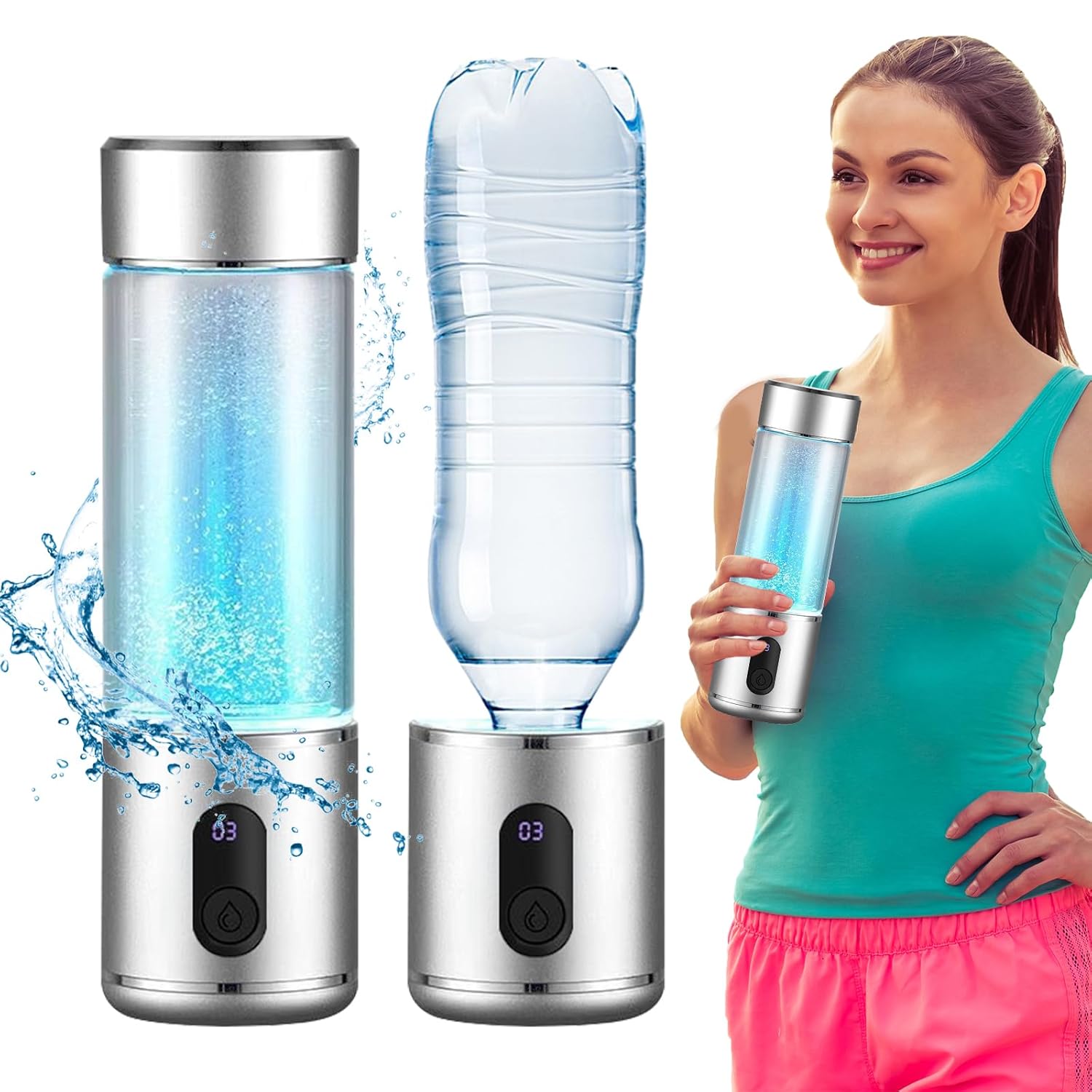 Bottiglia D'acqua Idrogenata 9000PPB 300ml Portatile - immagine 1