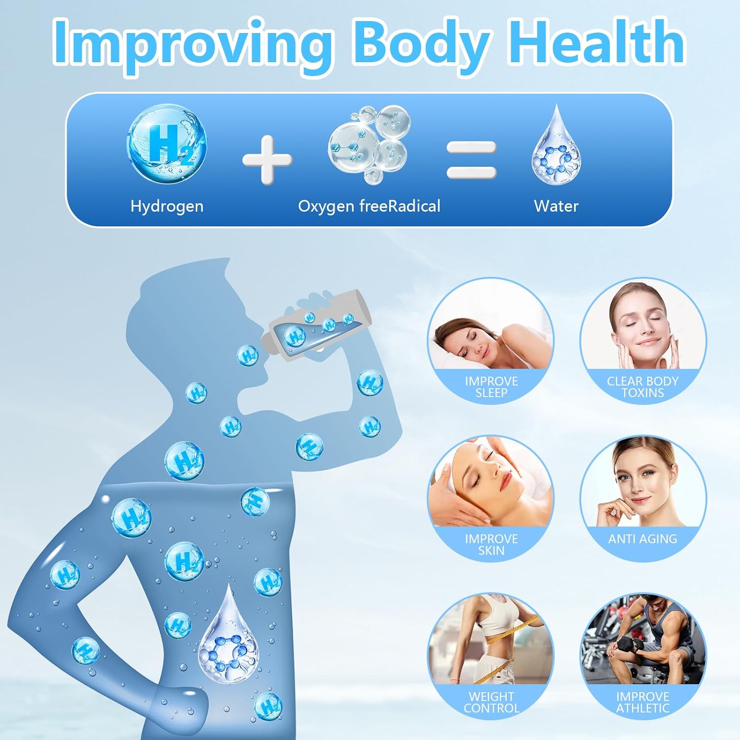 Bottiglia D'acqua Idrogenata 9000PPB 300ml Portatile - immagine 4