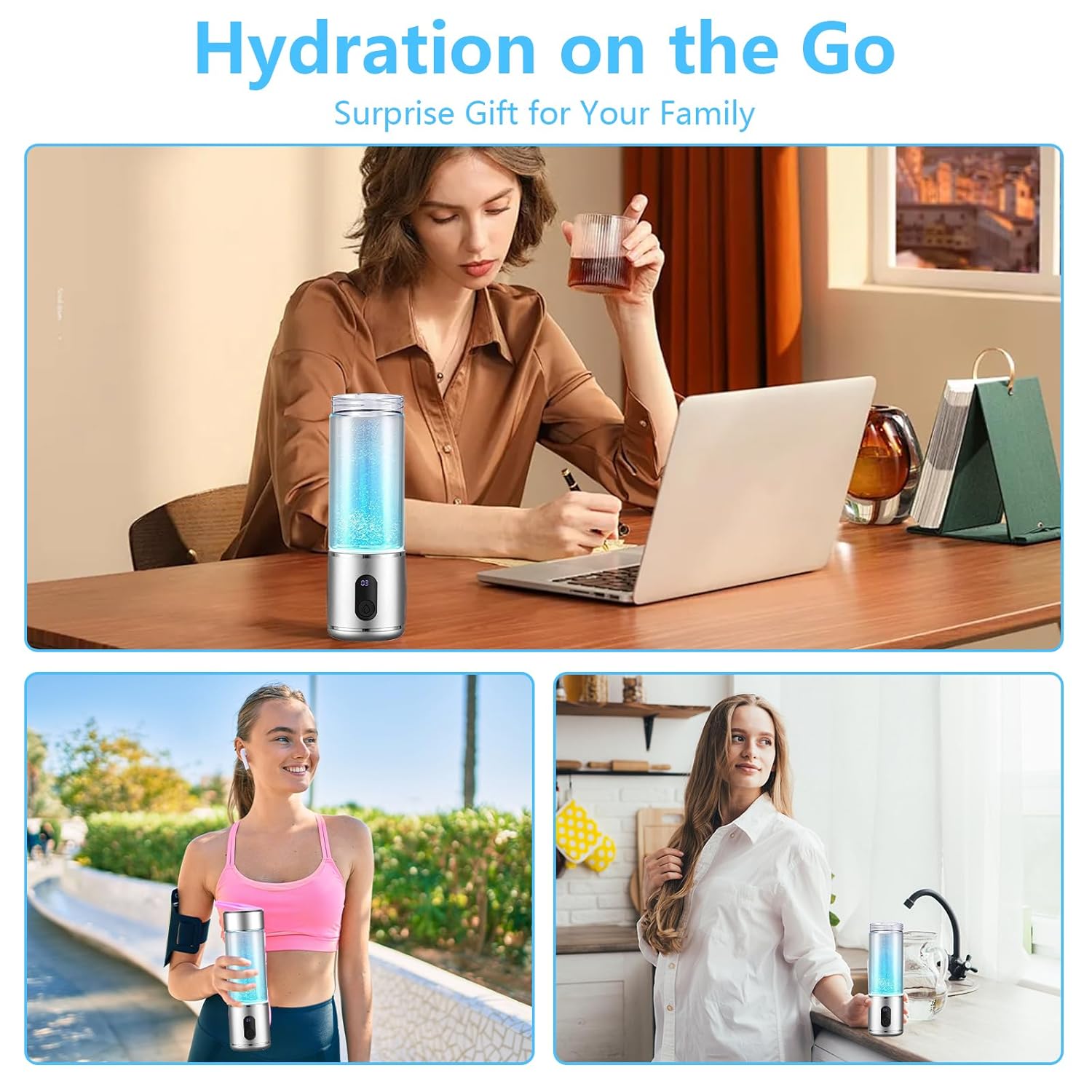 Bottiglia D'acqua Idrogenata 9000PPB 300ml Portatile - immagine 7