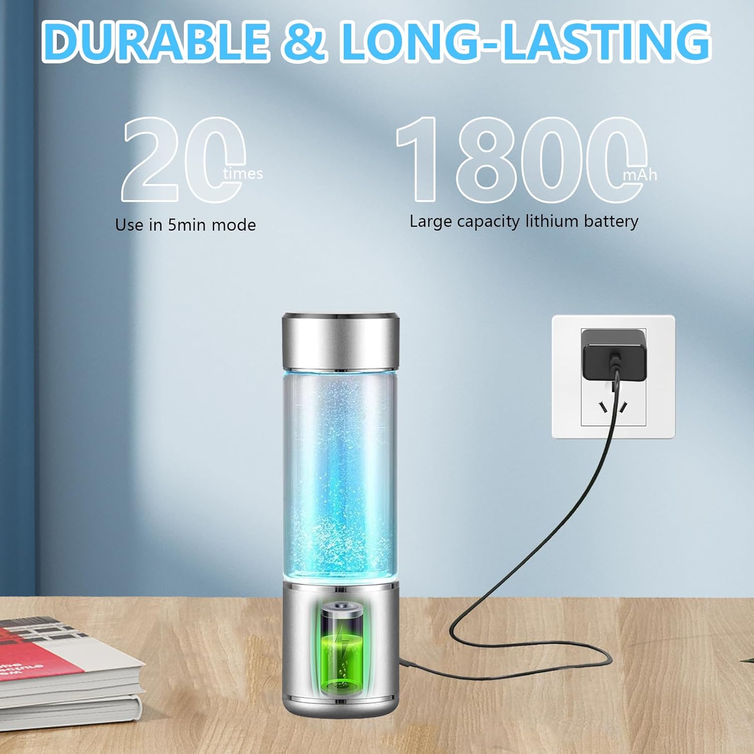 Bottiglia D'acqua Idrogenata 9000PPB 300ml Portatile - immagine 8