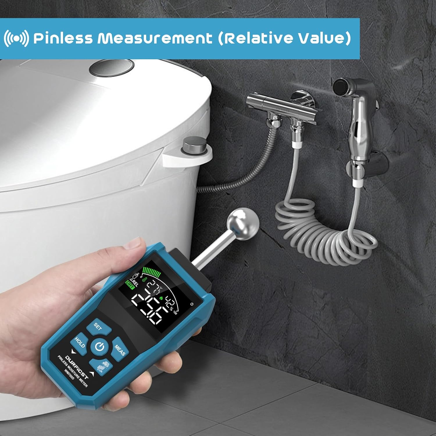 Durficst Igrometro Professionale per Muri con LCD - immagine 6