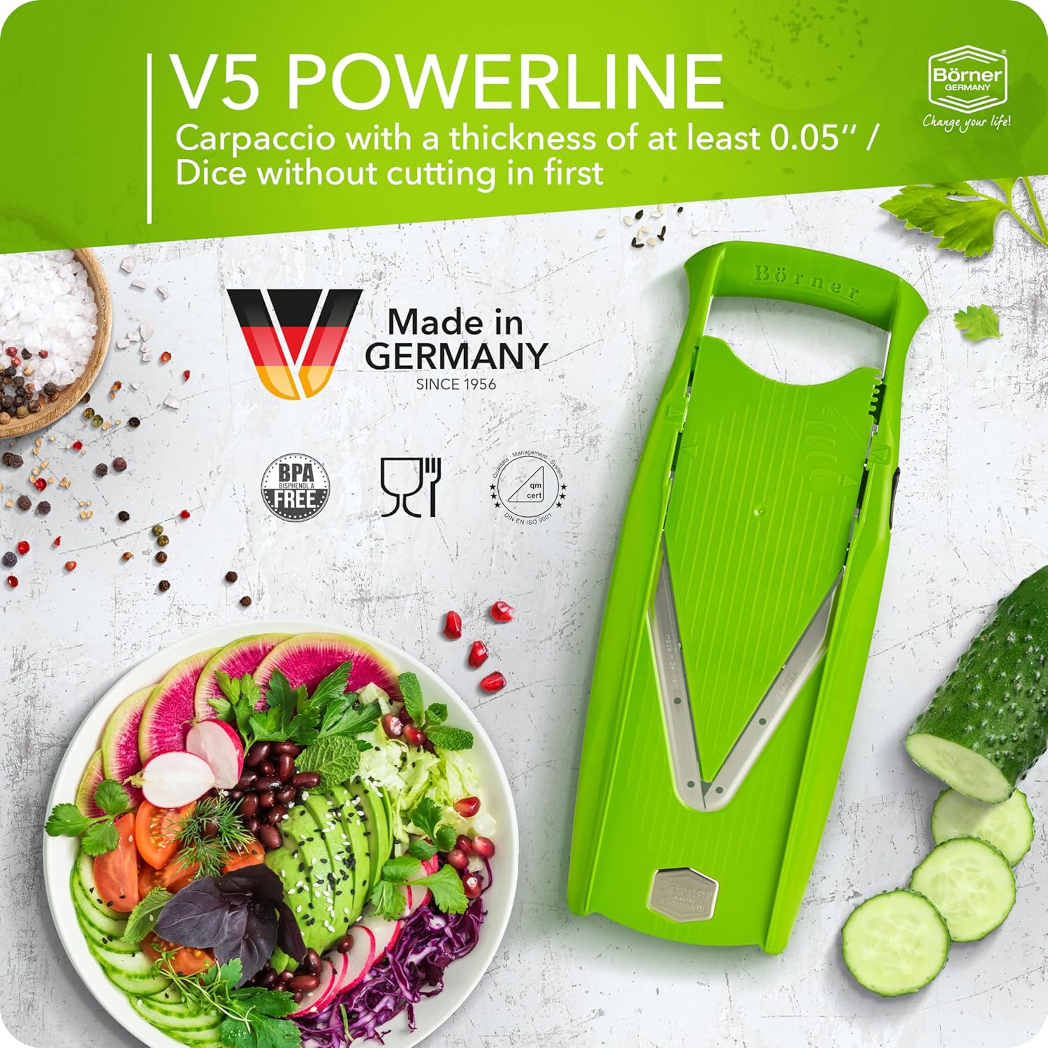 Börner Affettaverdure V5 Plus Set, Verde - immagine 3
