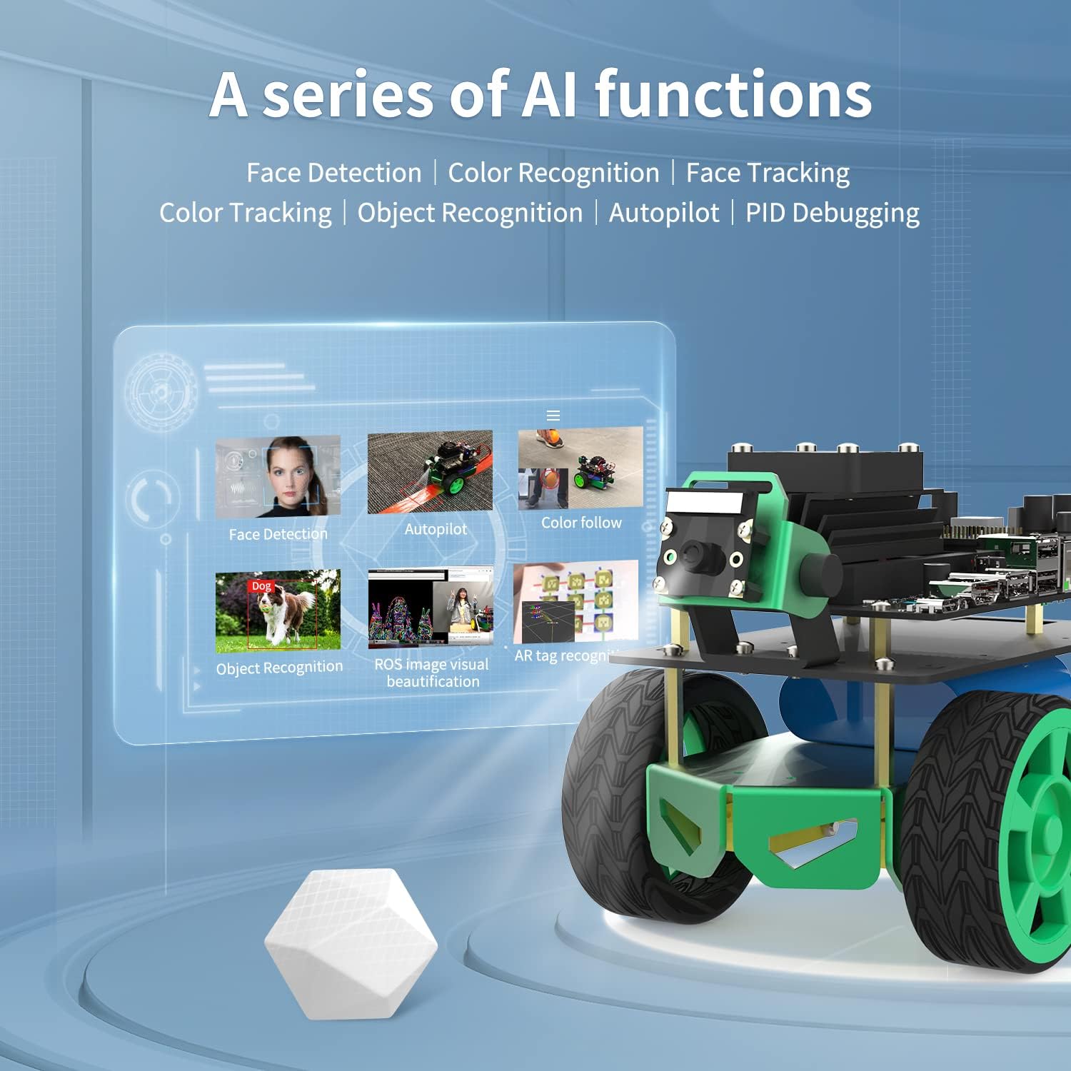 Yahboom Jetson Nano 4GB SUB Robot Kits Jetbot Mini Car AI programmabile Python Robot Kit ROS Starter per Università (Without Nano) - immagine 2